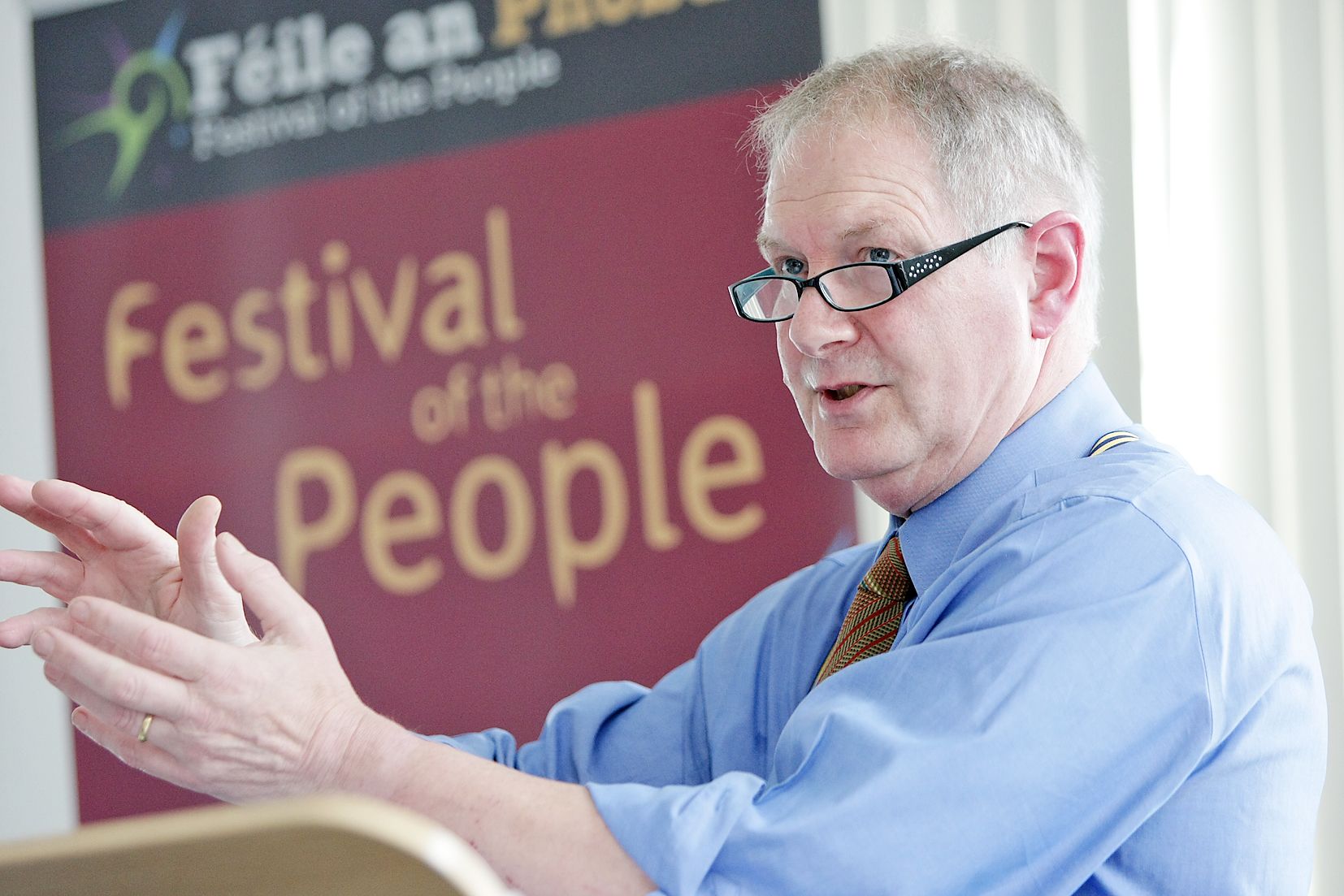 THE JOURNALIST'S JOURNALIST: Roy Greenslade speaking at Féile an Phobail in 2012