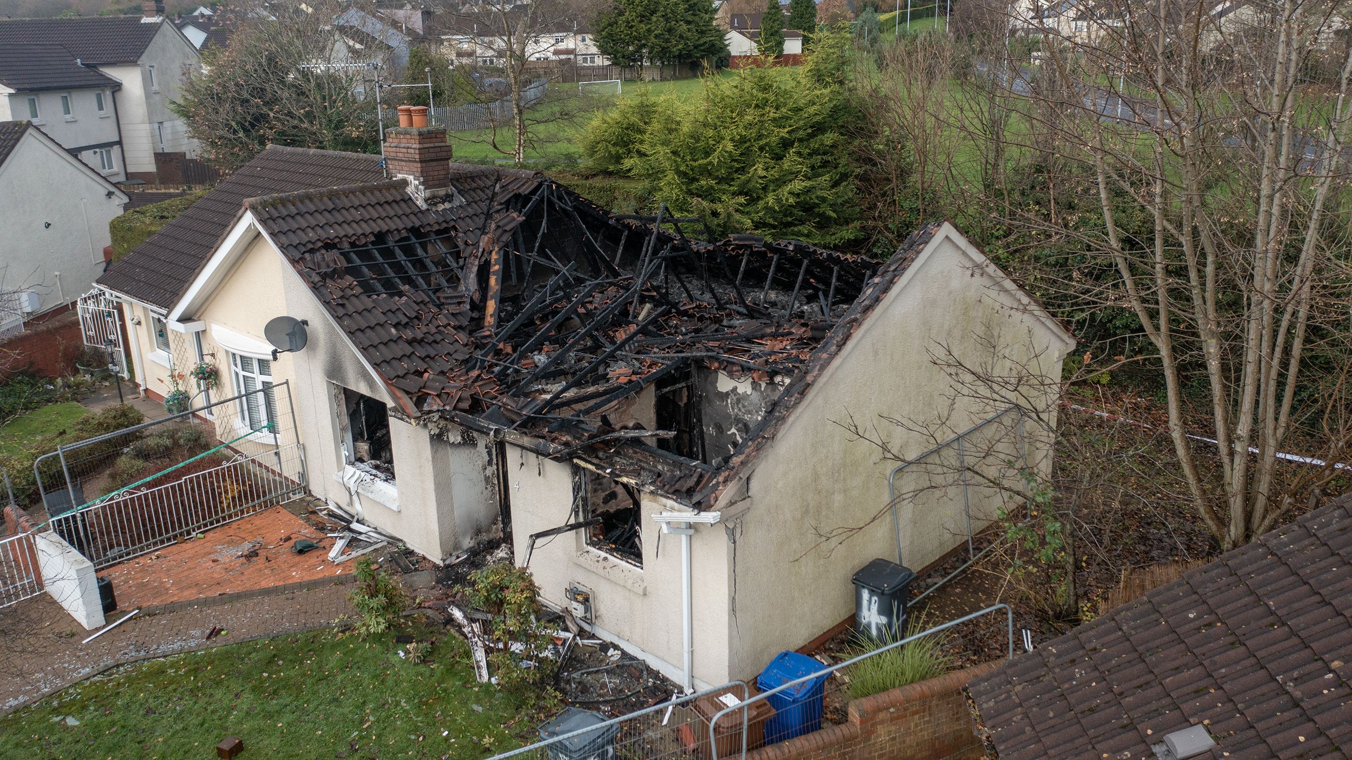 GONE: The fire gutted the home and the building will have to be torn down.
