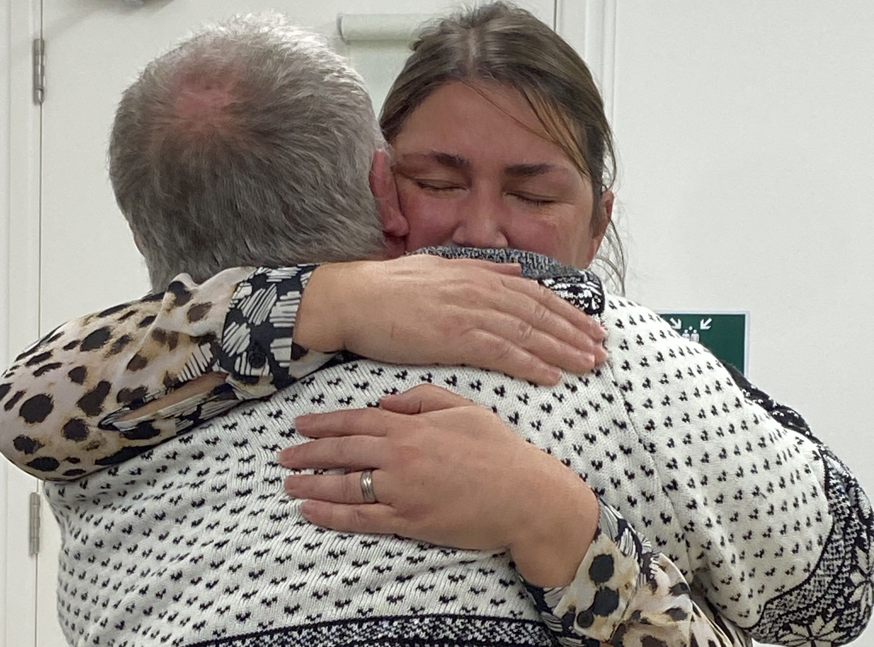 RFJ: Andrée Murphy of Relatives for Justice with Robert McClenaghan as he told his story Andrée Murphy of Relatives for Justice with Robert McClenaghan as he told his story
