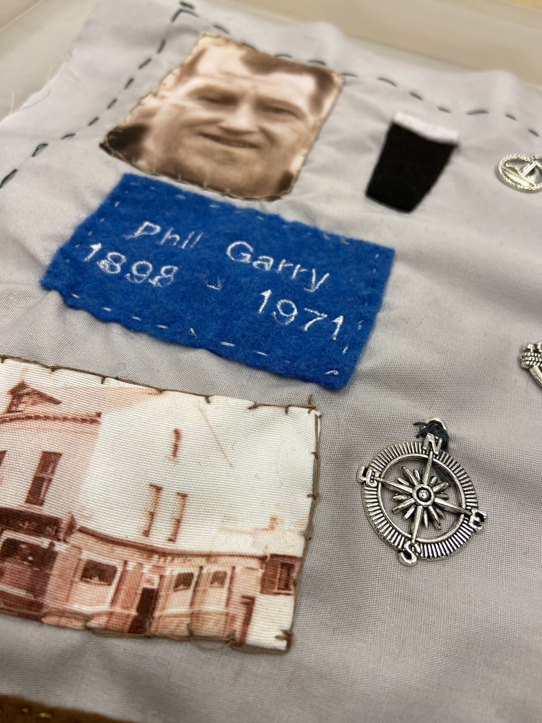 QUILT: Aspects of the quilt summarise Philip Garry's life as a former merchant seaman and road traffic controller Aspects of the quilt summarise Philip Garry's life as a former merchant seaman and road traffic controller