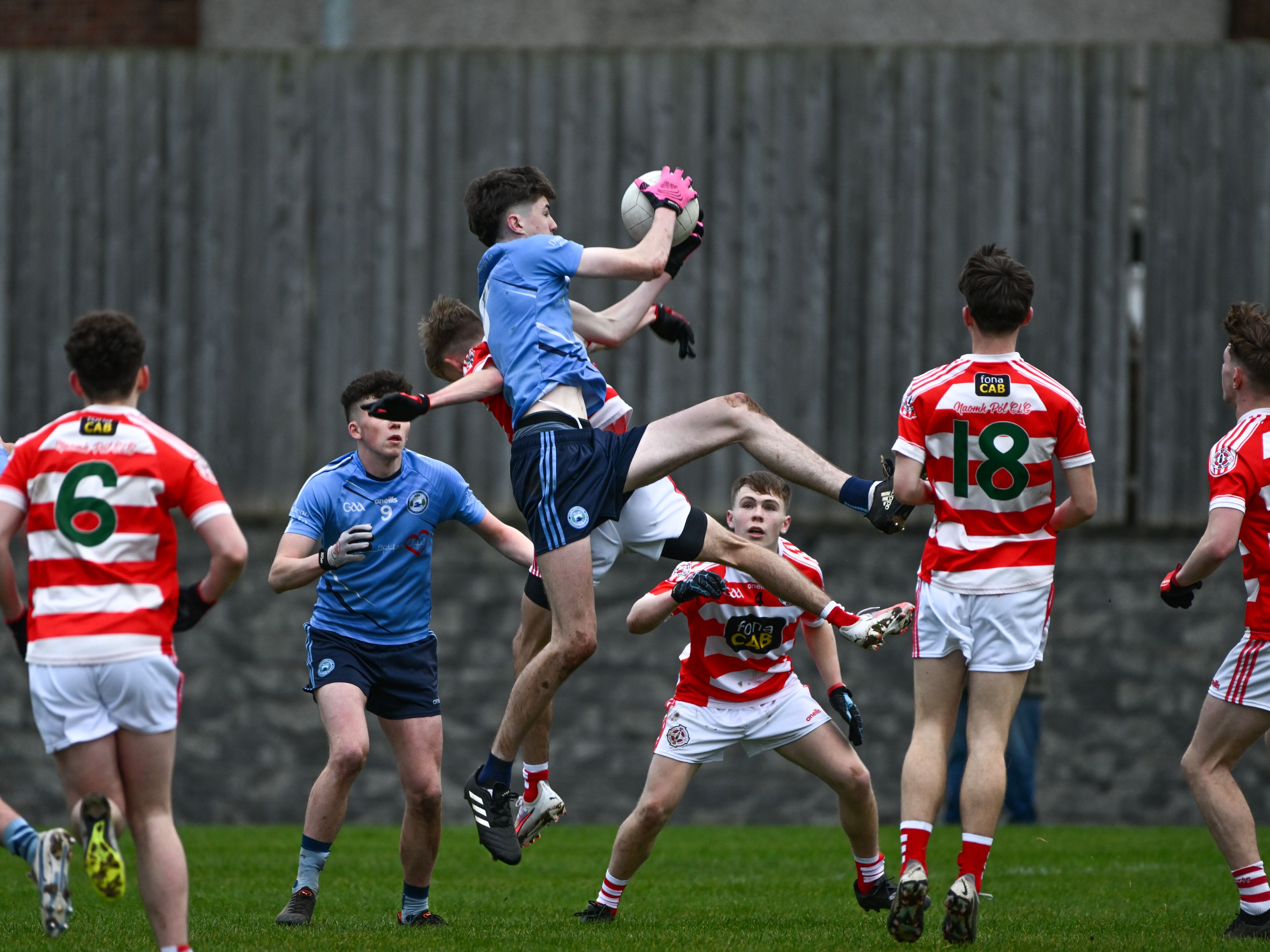 Daire O'Keefe rises to come down with the ball