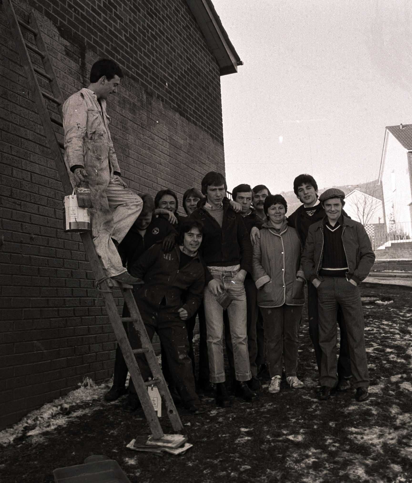 Getting stuck in together during the Lenadoon clean-up