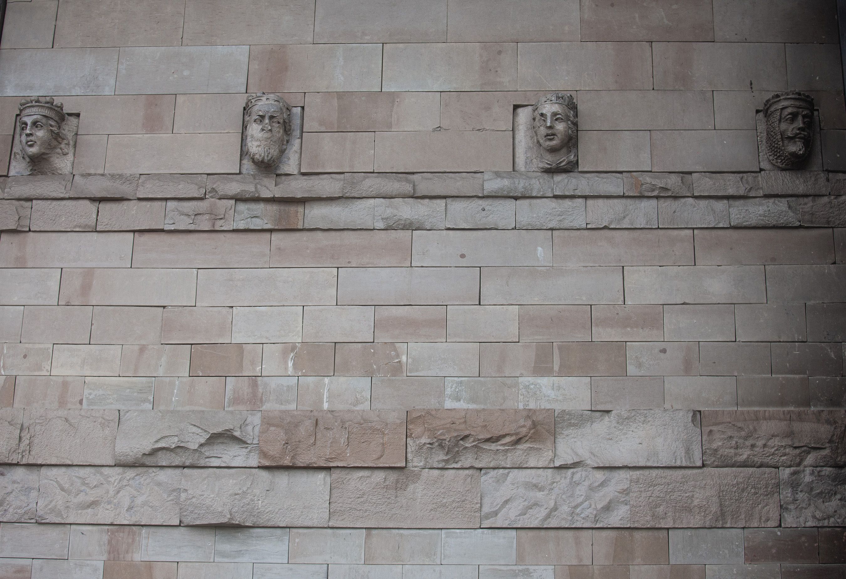 HEADS: Sculptures from the former Albert Street Church are the only remnants of its existence