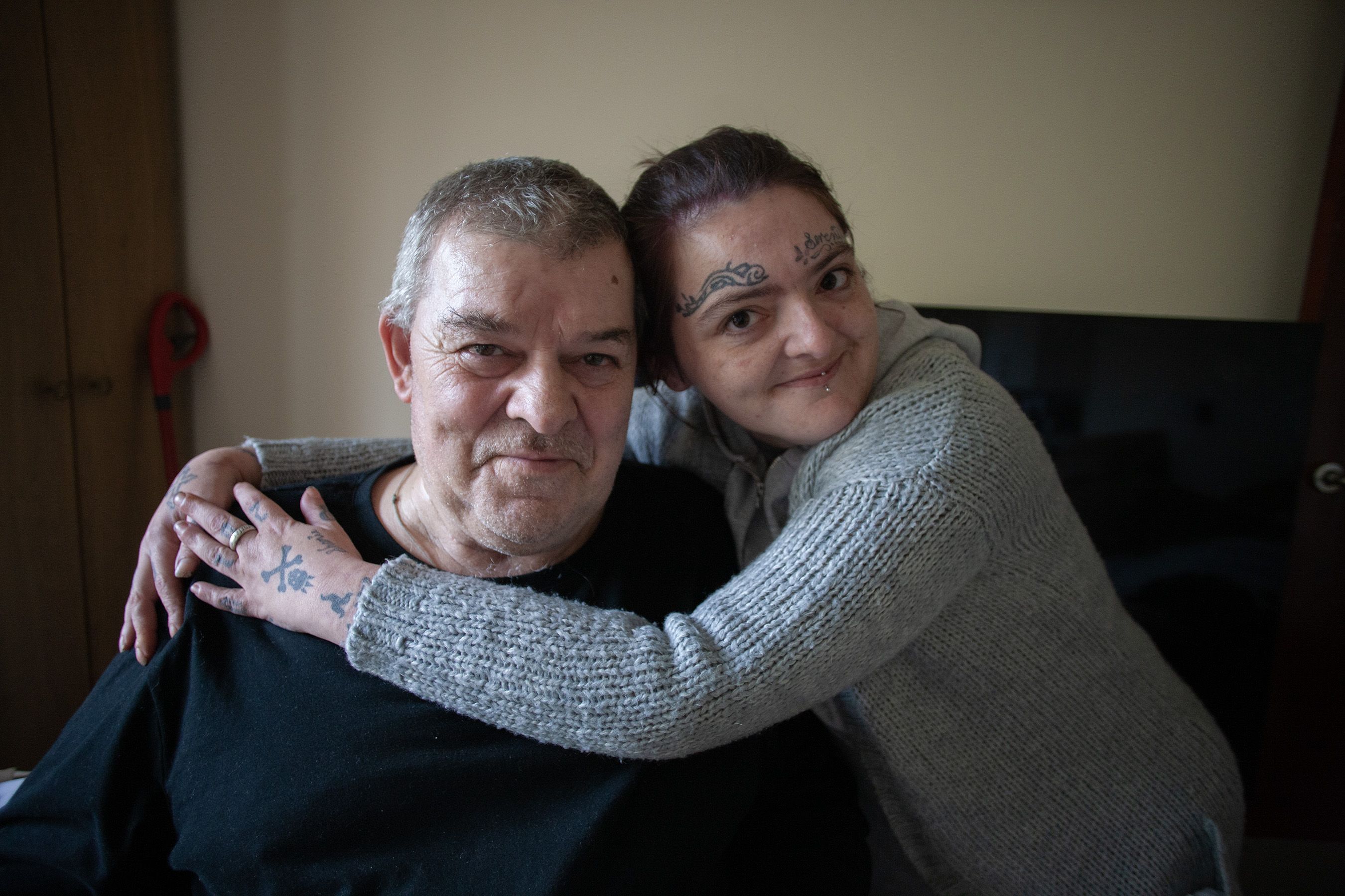 John McGill and his neighbour Charlene Reid, who has been supporting him during this difficult time