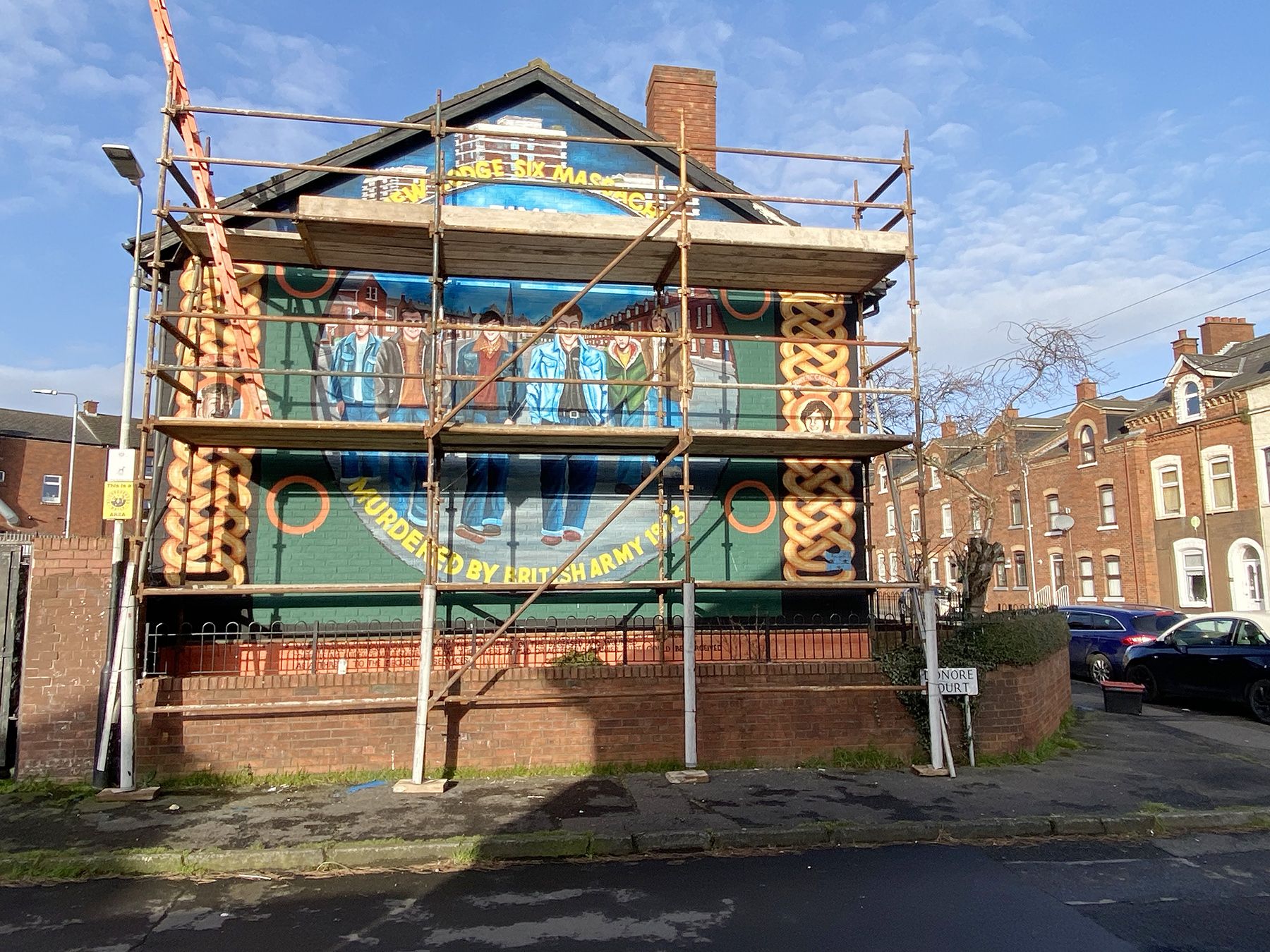 MURAL: The New Lodge Six mural has been redesigned ahead of Friday's commemoration