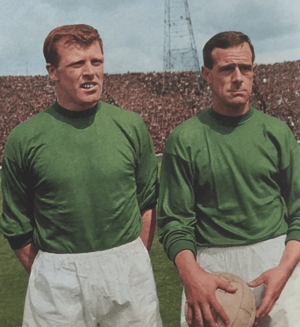 LEGEND: John Fallon (L) with Ronnie Simpson (R) when he played for The Hoops LEGEND: John Fallon (L) with Ronnie Simpson (R) when he played for The Hoops