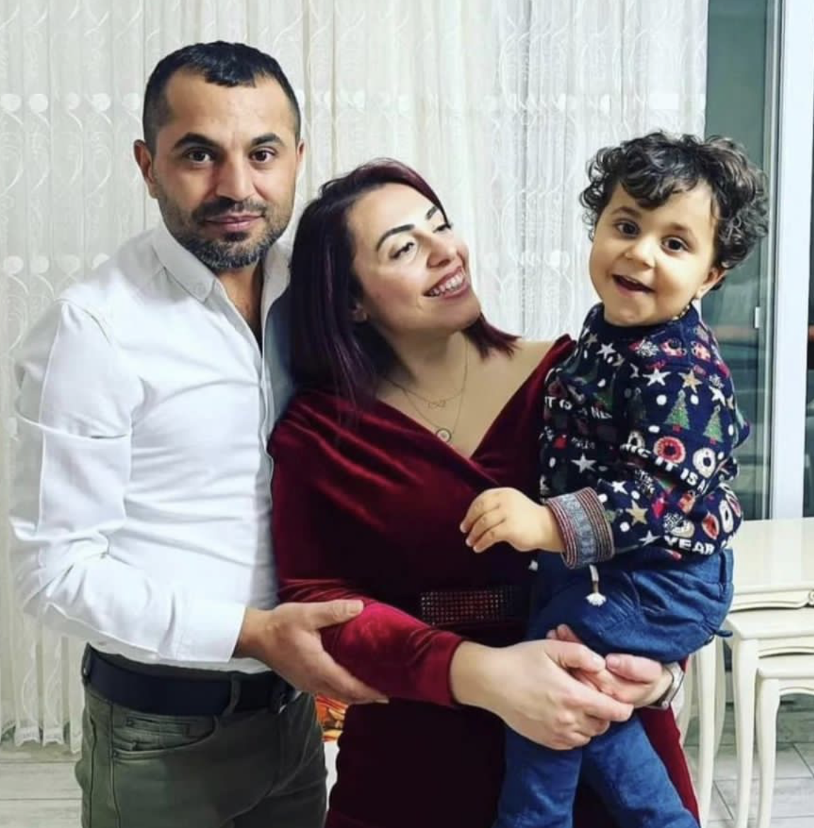 HEARTBREAK: Local barber Ensar Yildiz has told of the death of his mother's cousin, Bahri Nevruz, his wife Esena and son Ilgaz in the town of Hatay in southern Turkey HEARTBREAK: Local barber Ensar Yildiz has told of the death of his mother's cousin, Bahri Nevruz, his wife Esena and son Ilgaz in the town of Hatay in southern Turkey