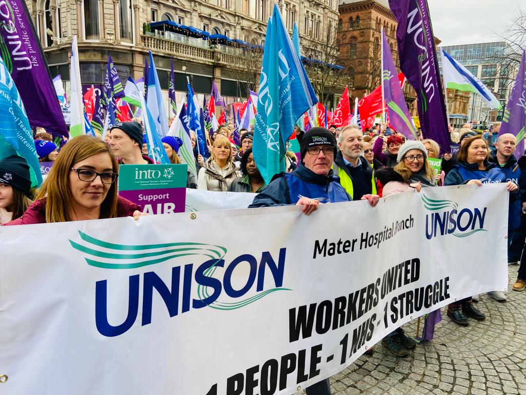 Mater Hospital workers on strike