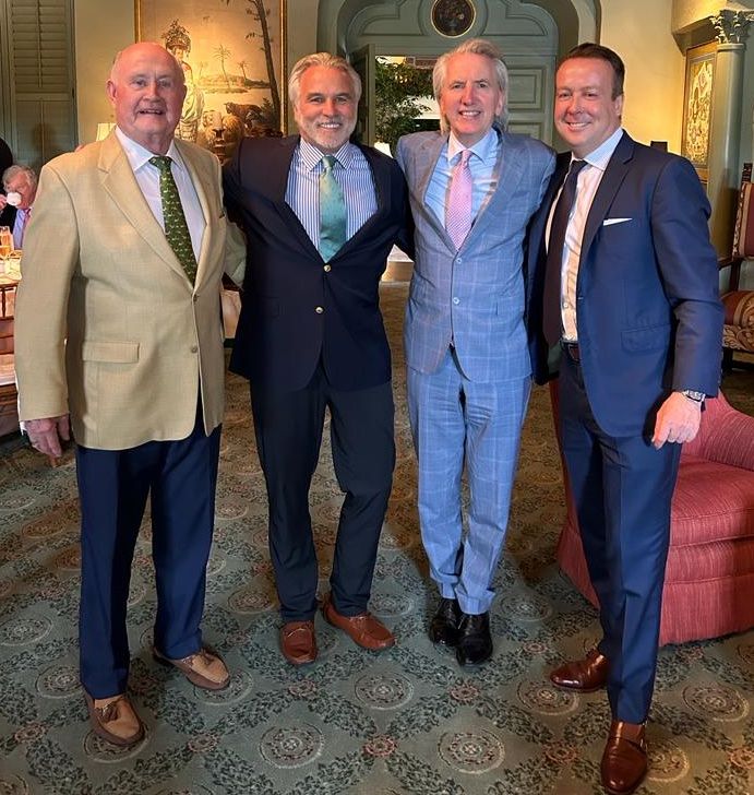 HOME TIES: With Pat Donaghy, Tryone-born founder of Structuretone, one of most successful construction firms in the US, Jim Adrian of Boston and Mike Brewster of Longford and Florida