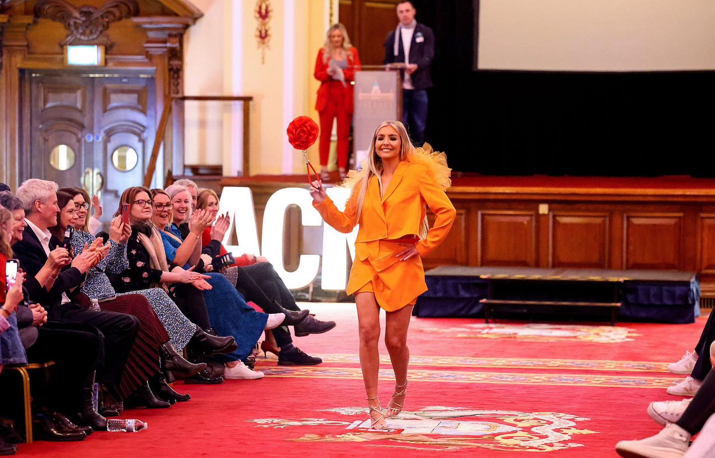 Photo Source: Active Communities Network Cystic Fibrosis campaigner Nicole Adams in her upcycled look. Photo Source: Active Communities Network