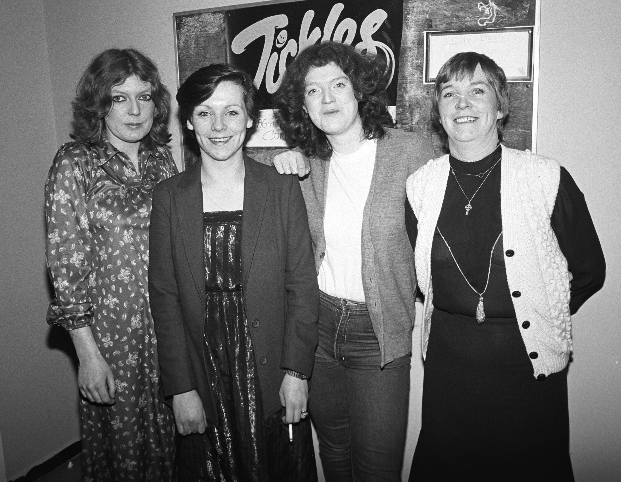 Marie Connolly, Margaret Knocker, Geraldine Connolly and Eileen McMenamy at the Iveagh Community Centre, March 1982