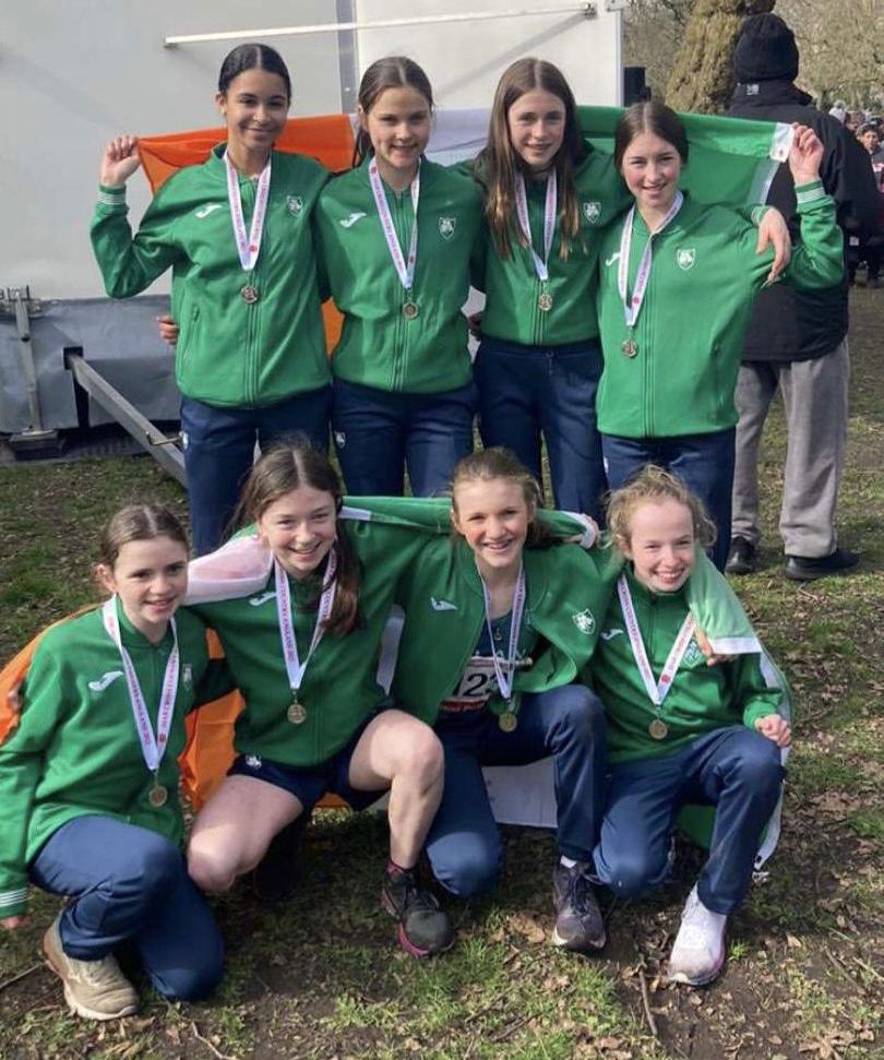 The Junior Girls Ireland team won a silver medal. Aoife is second left, bottom