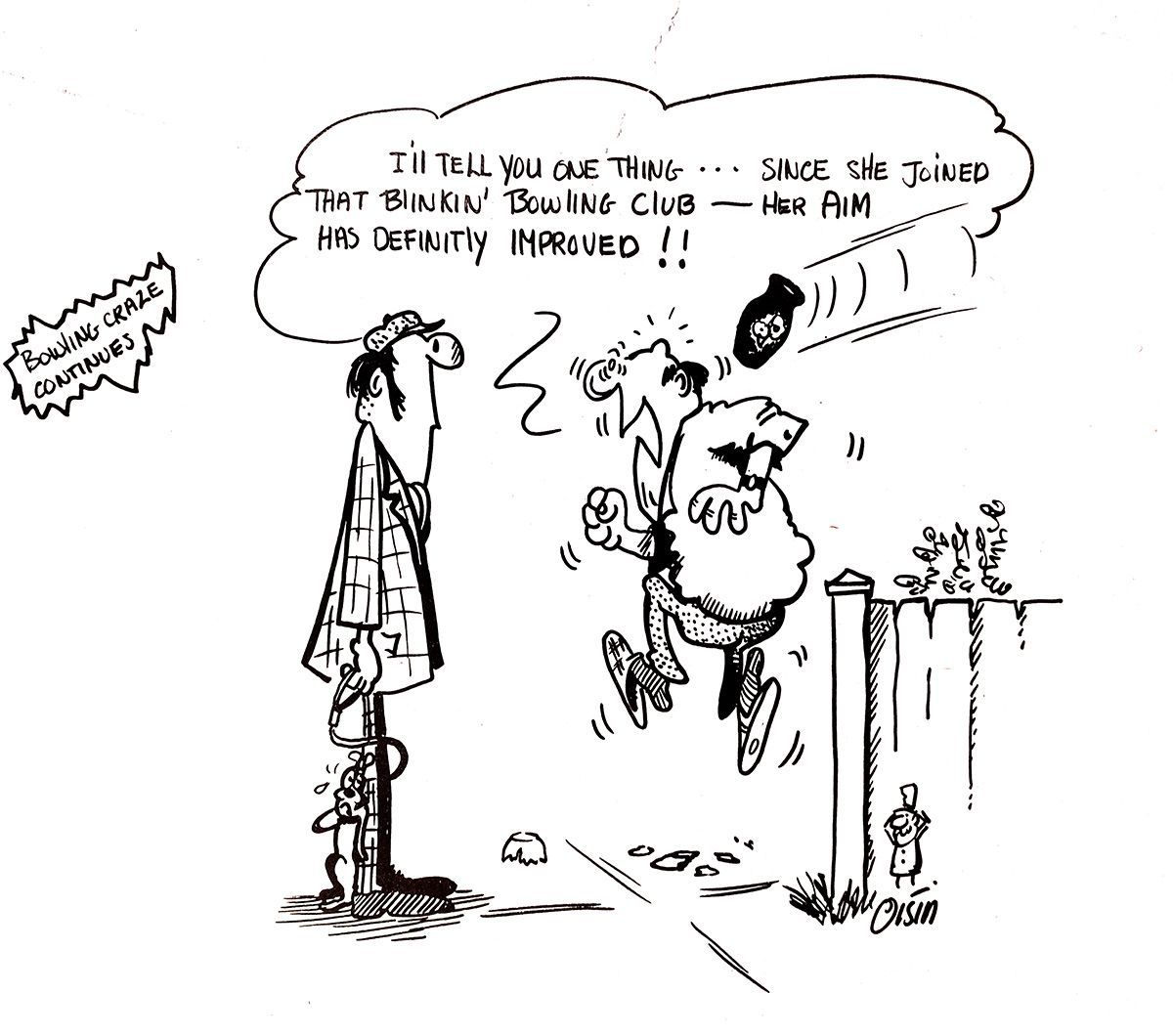 Michael's cartoons appeared in the Andersonstown News from the first edition