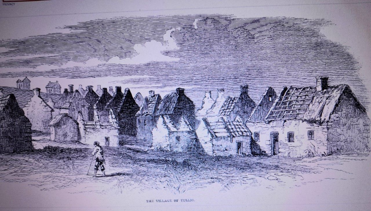 Abandoned Famine village of Tullig, Kilrush, Co Clare, Illustrated London News