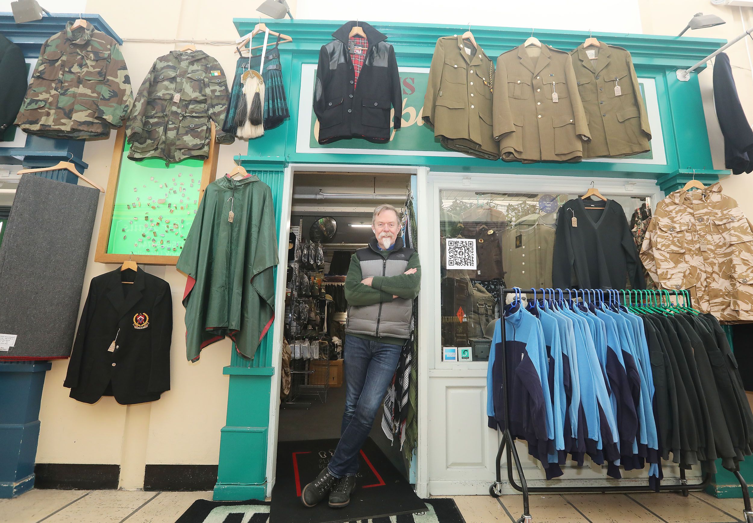 SURPLUS: Gary McCann outside his Army & Navy surplus store which has been at Smithfield Market since the 1940s