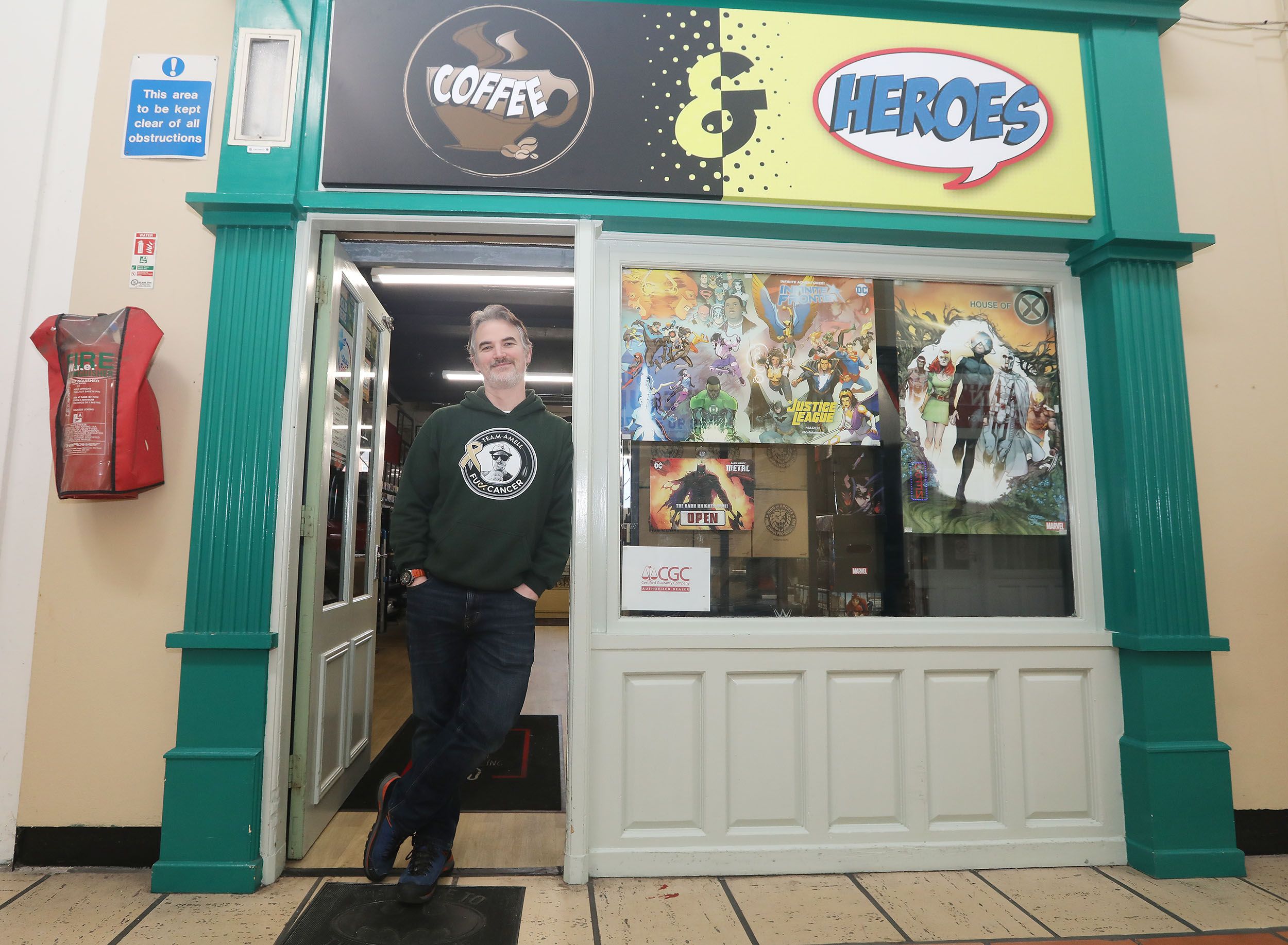 COMICS: Alan Taylor outside Coffee and Heroes
