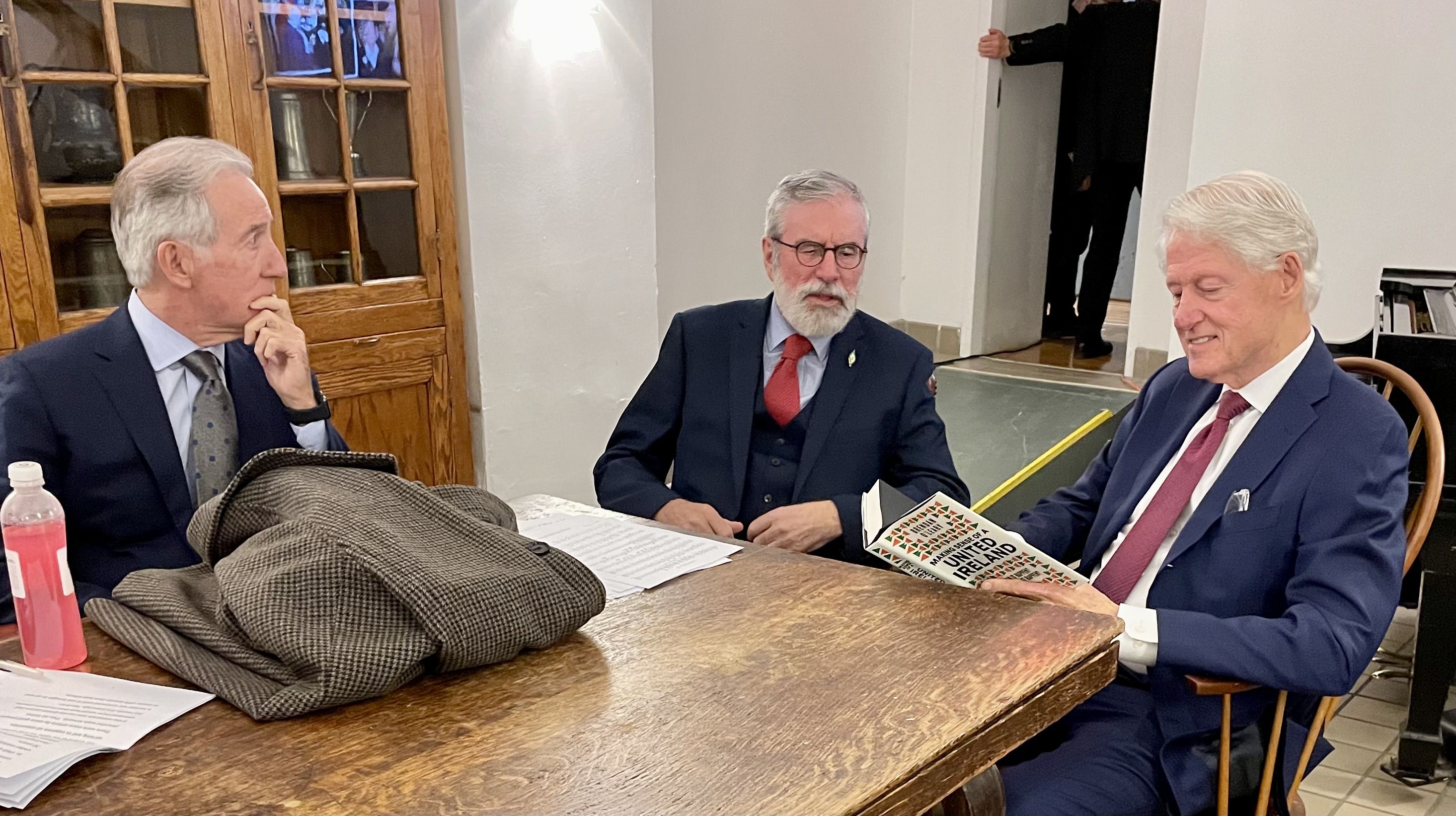 BOOKED: Congressman Richard Neal, with Gerry Adams and President Bill Clinton