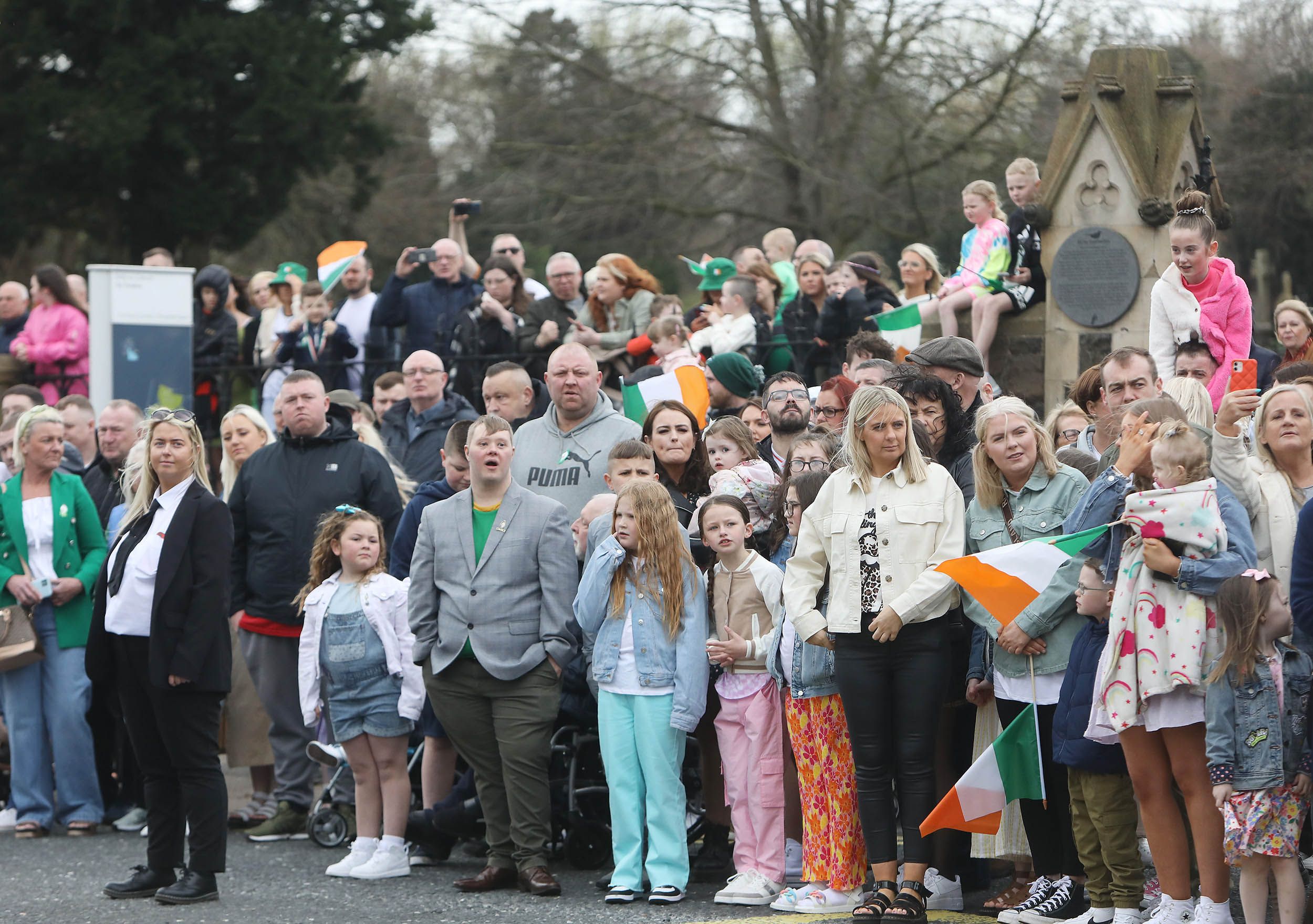 Crowds lined the route to Milltown