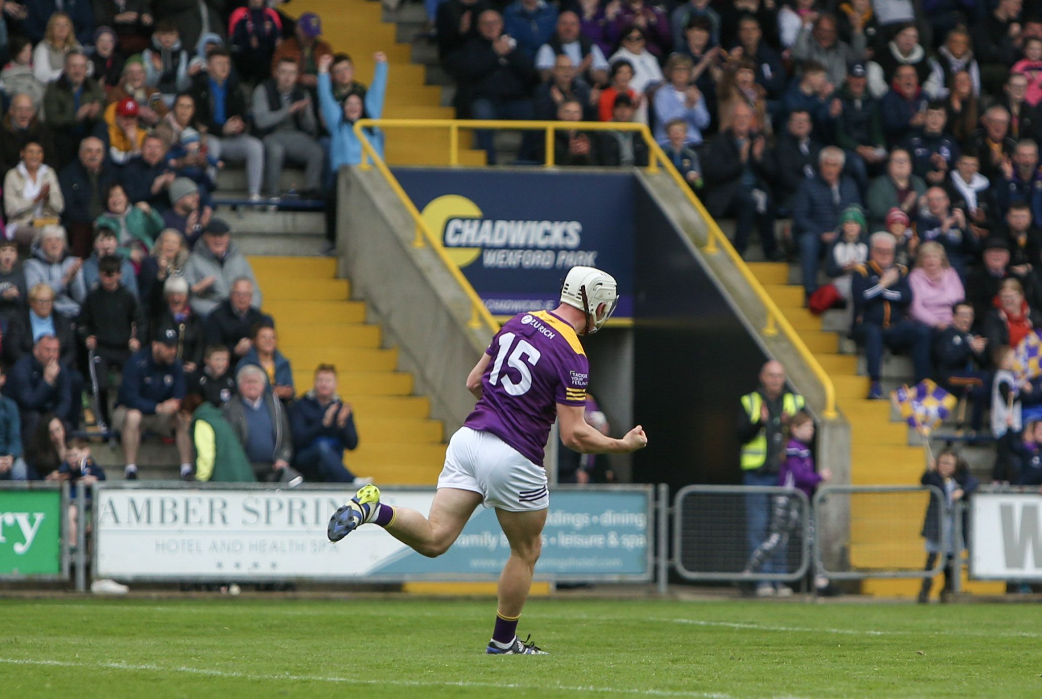 Cathal Dunbar celebrates scoring the Wexford goal