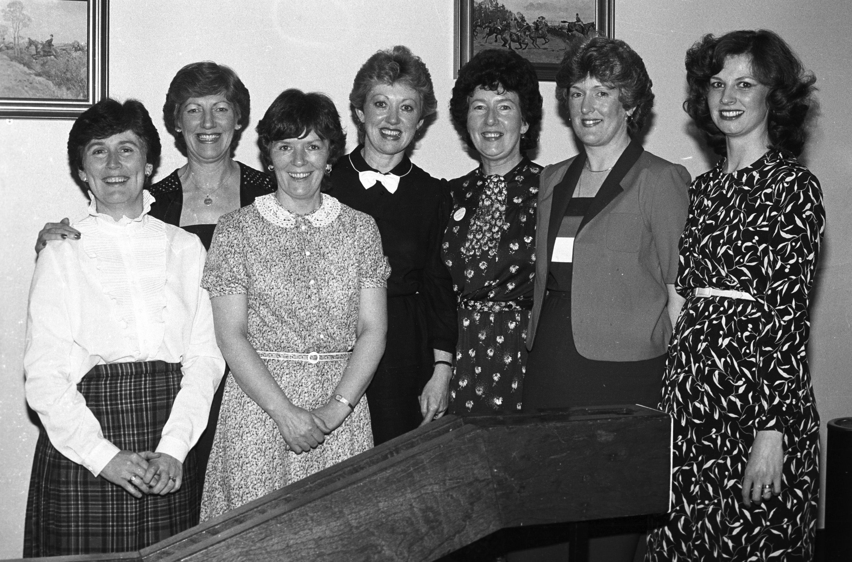 Patricia McAllister, Mary Anderson, Mona McMullan, Sally Carson, Gertie Mulligan, Geraldine Watson and Jacinta Murray at McAleer Dancers reunion in the Thrupenny Bit