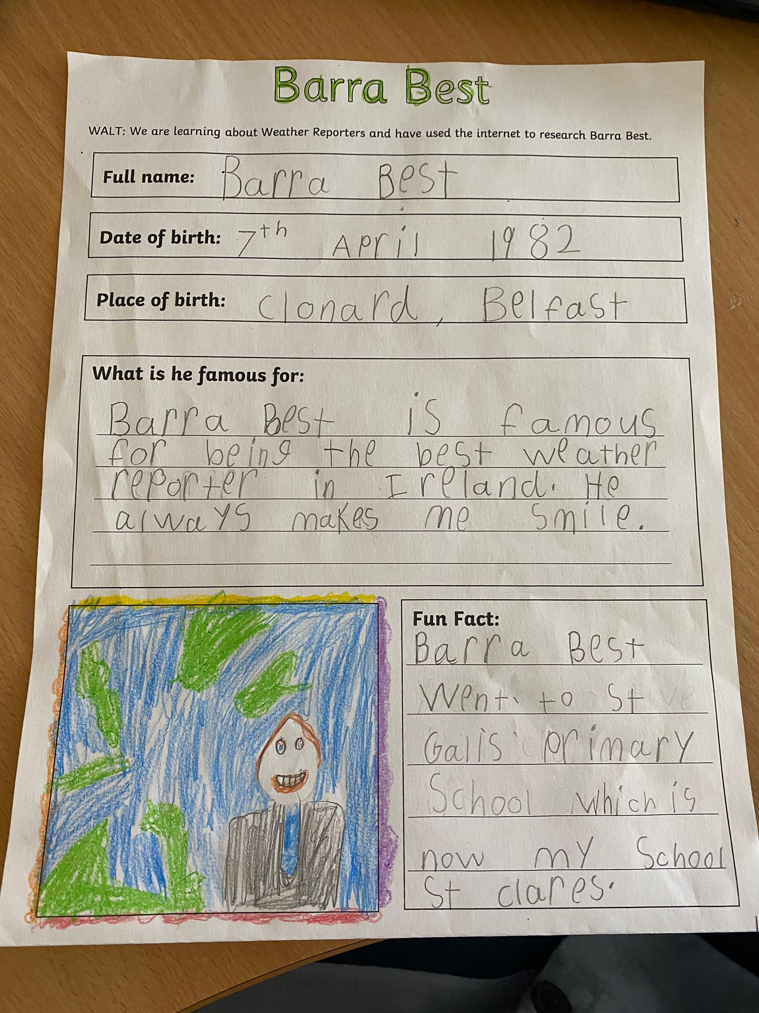 LIKENESS: The children were delighted to meet Barra on Tuesday