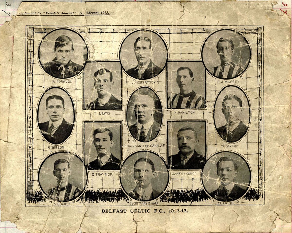 GRAND OLD TEAM: Harry Buckle (bottom left) in a picture of Belfast Celtic's team. See also: Oscar Traynor GRAND OLD TEAM: Harry Buckle (bottom left) in a picture of Belfast Celtic's team. See also: Oscar Traynor