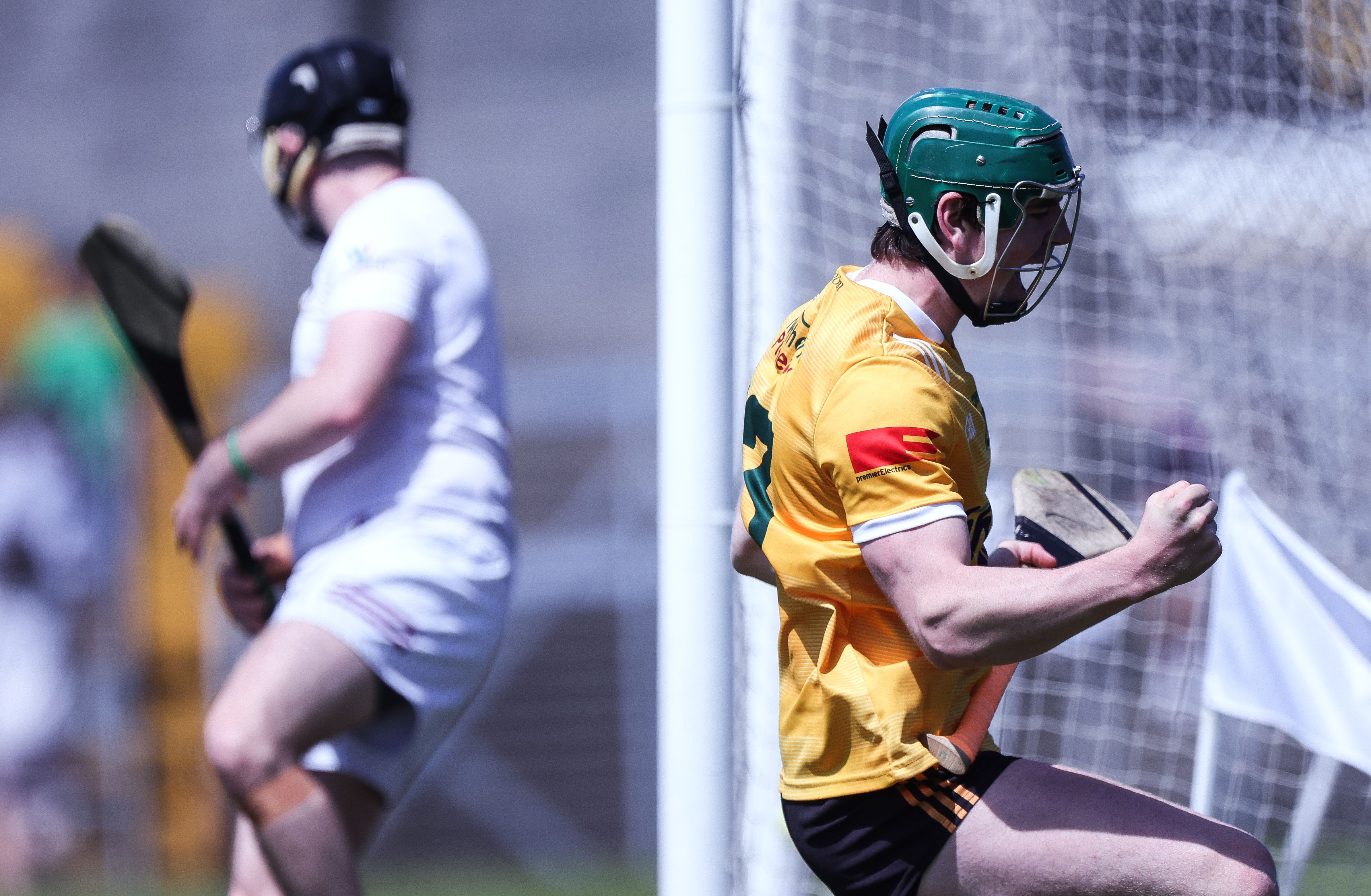 Conal Cunning celebrates hitting Antrim's first goal