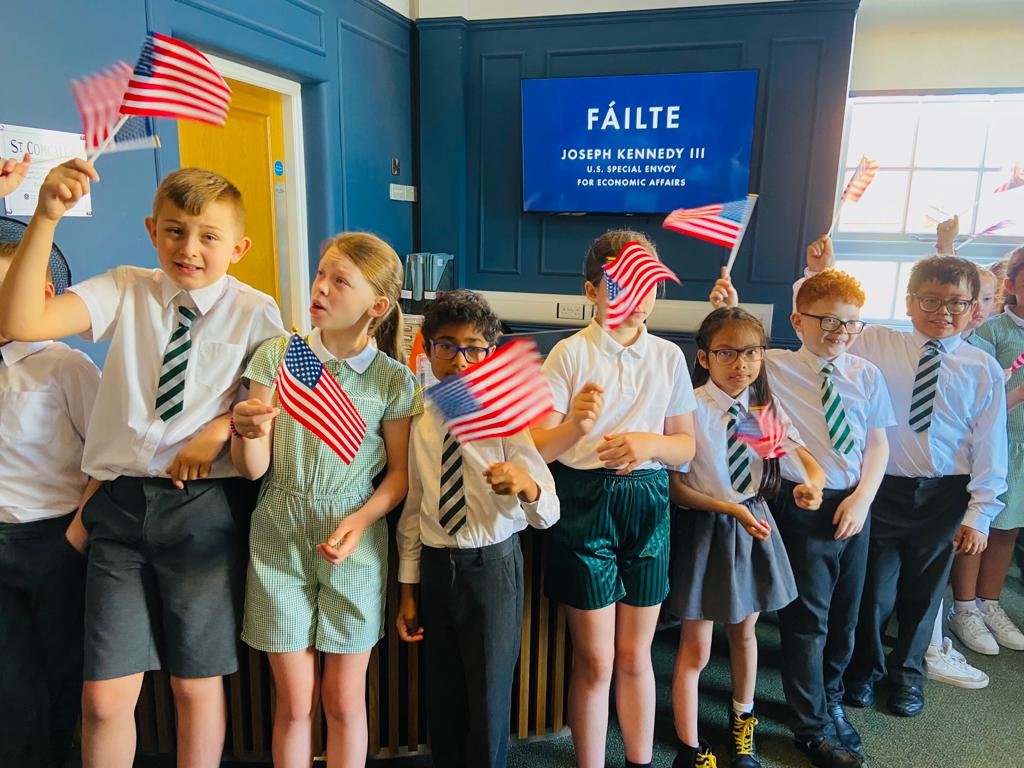 A welcome from local school children