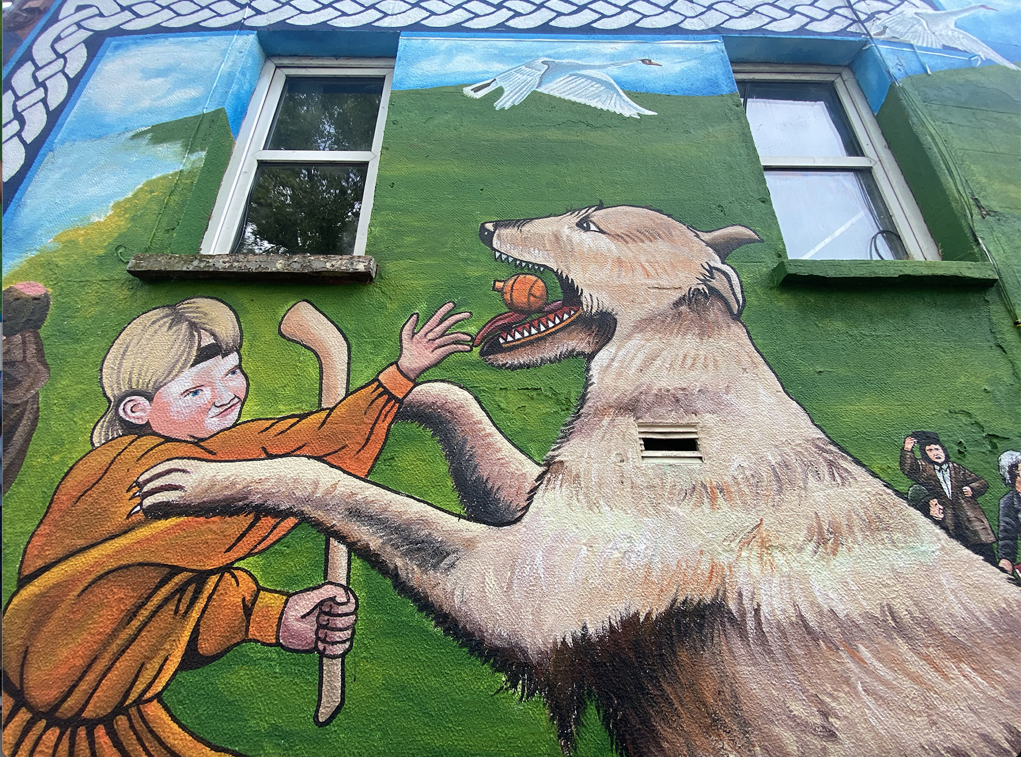 The mural tells the powerful stories of Irish mythology
