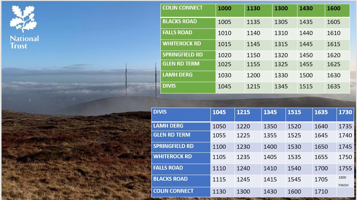 SHUTTLE: The timetable for the service