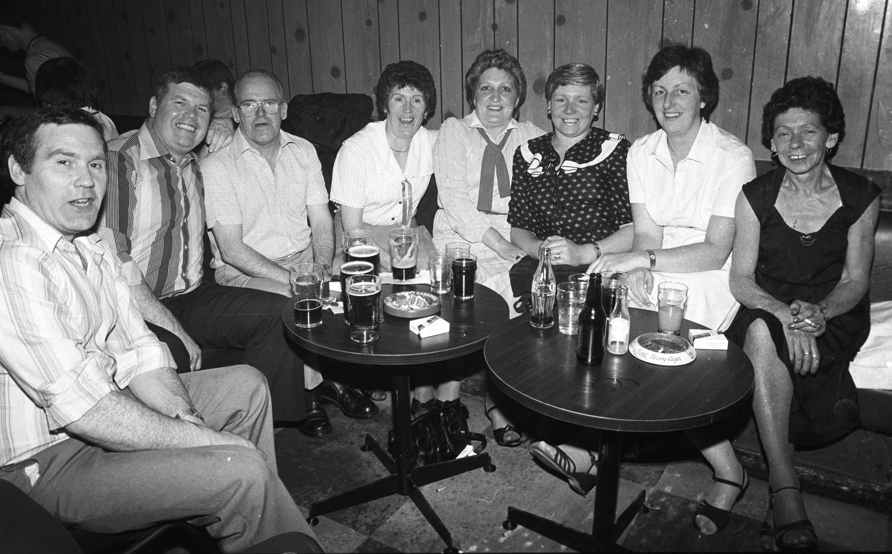 Patrick, Mary and Patricia McGrath with Rose, Vincent, and Mary McGroarty at the Divis Darts League presentation event in the Terry McDermott Social Club