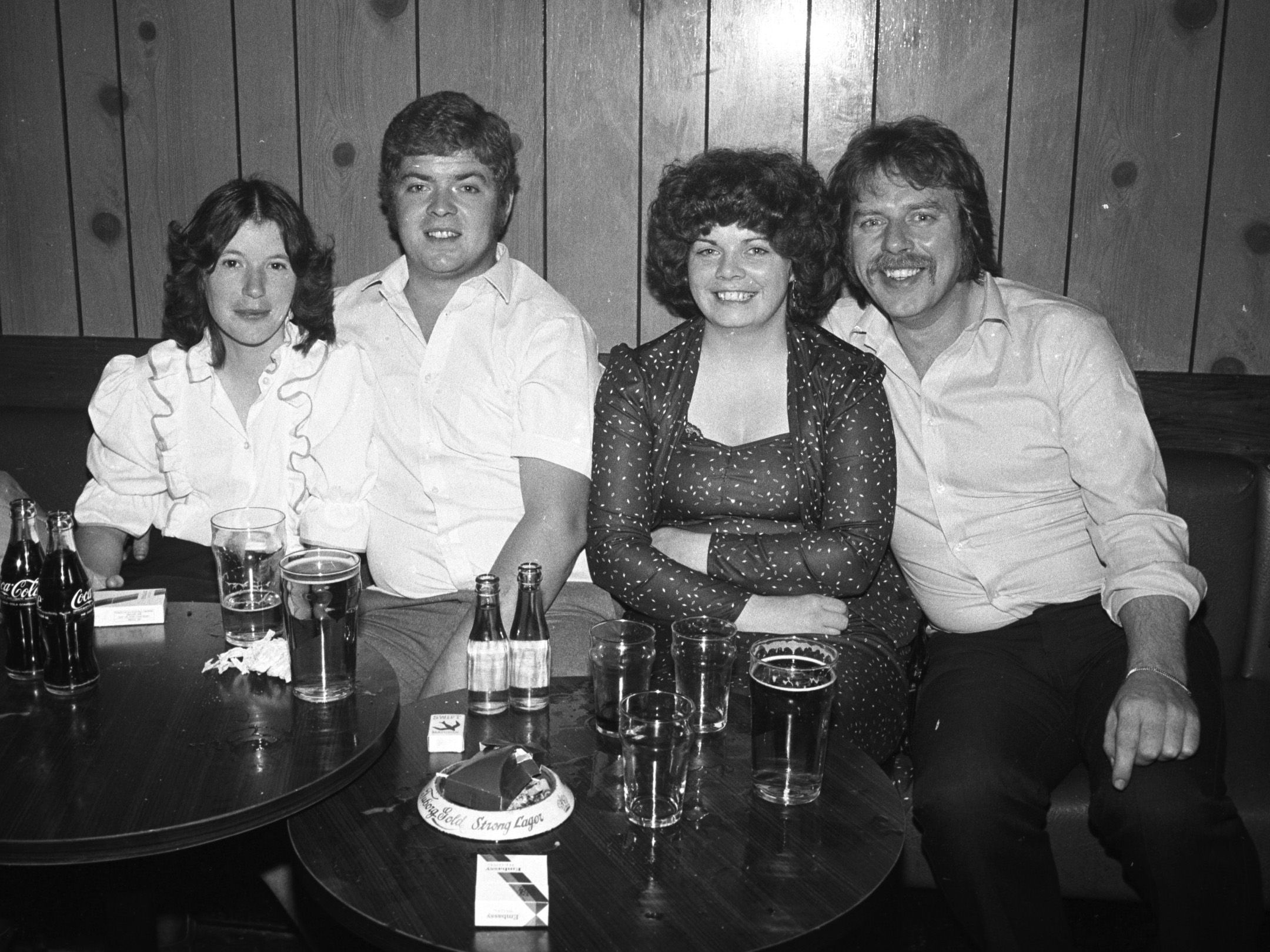 Rab and Marie Quinn and Isobel and Martin Lawlor at the Divis Darts League presentation event in the Terry McDermott Social Club