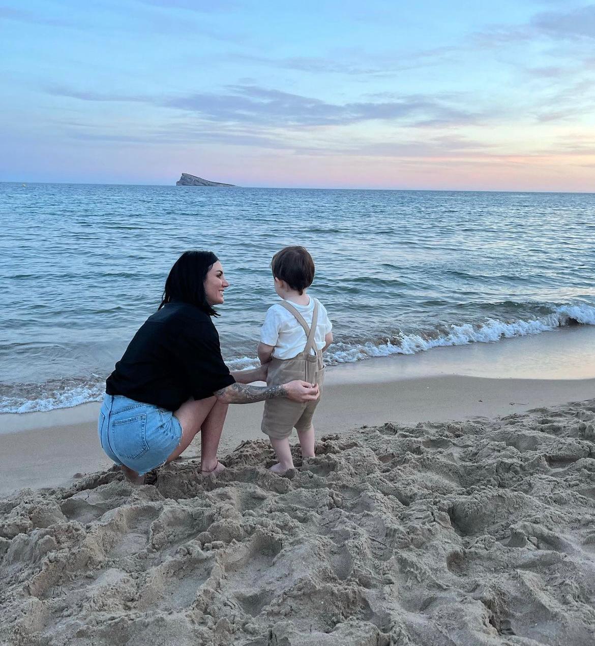 BY THE SEA: Lisa and Jamie together