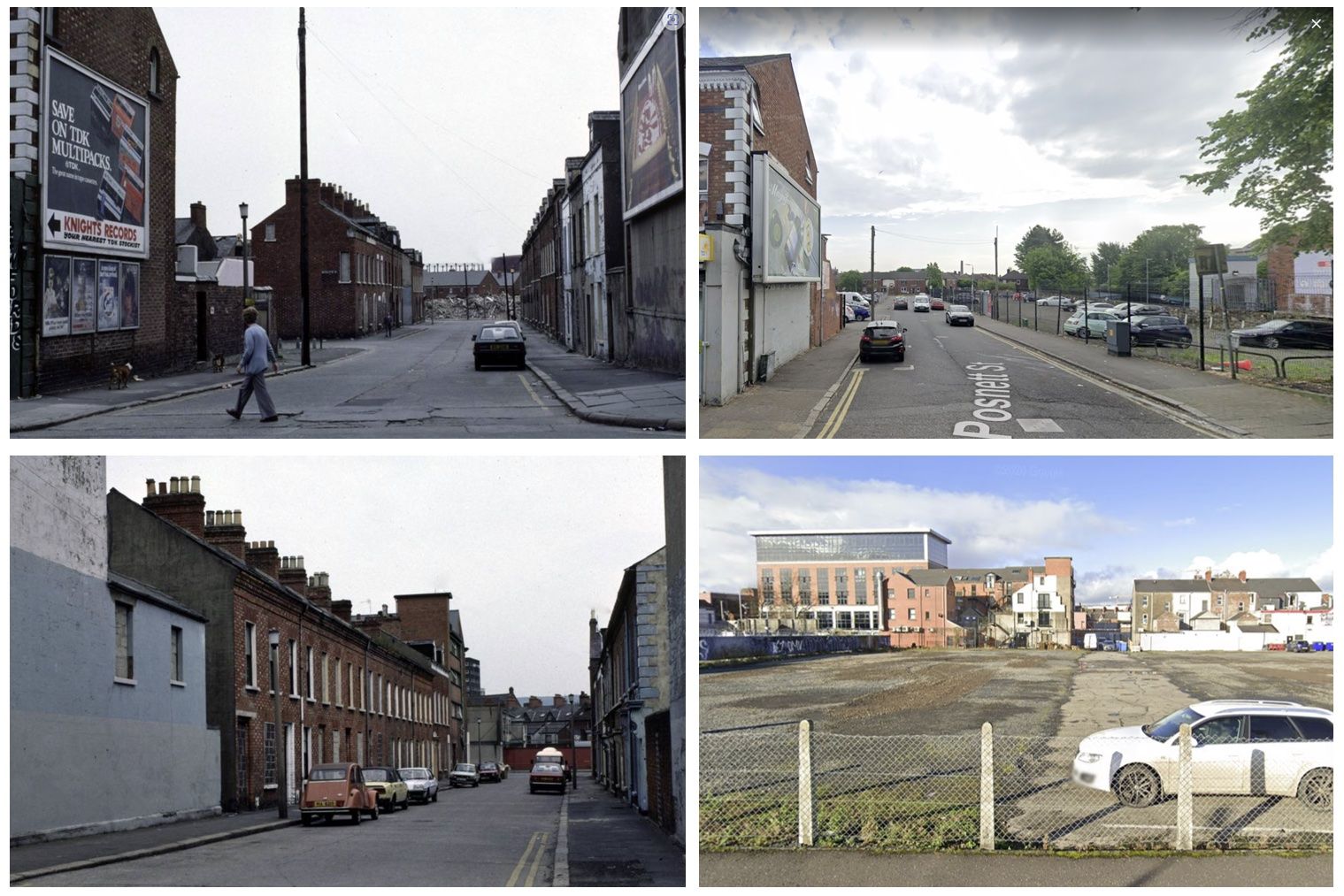 Posnett street in the 1980s and today
