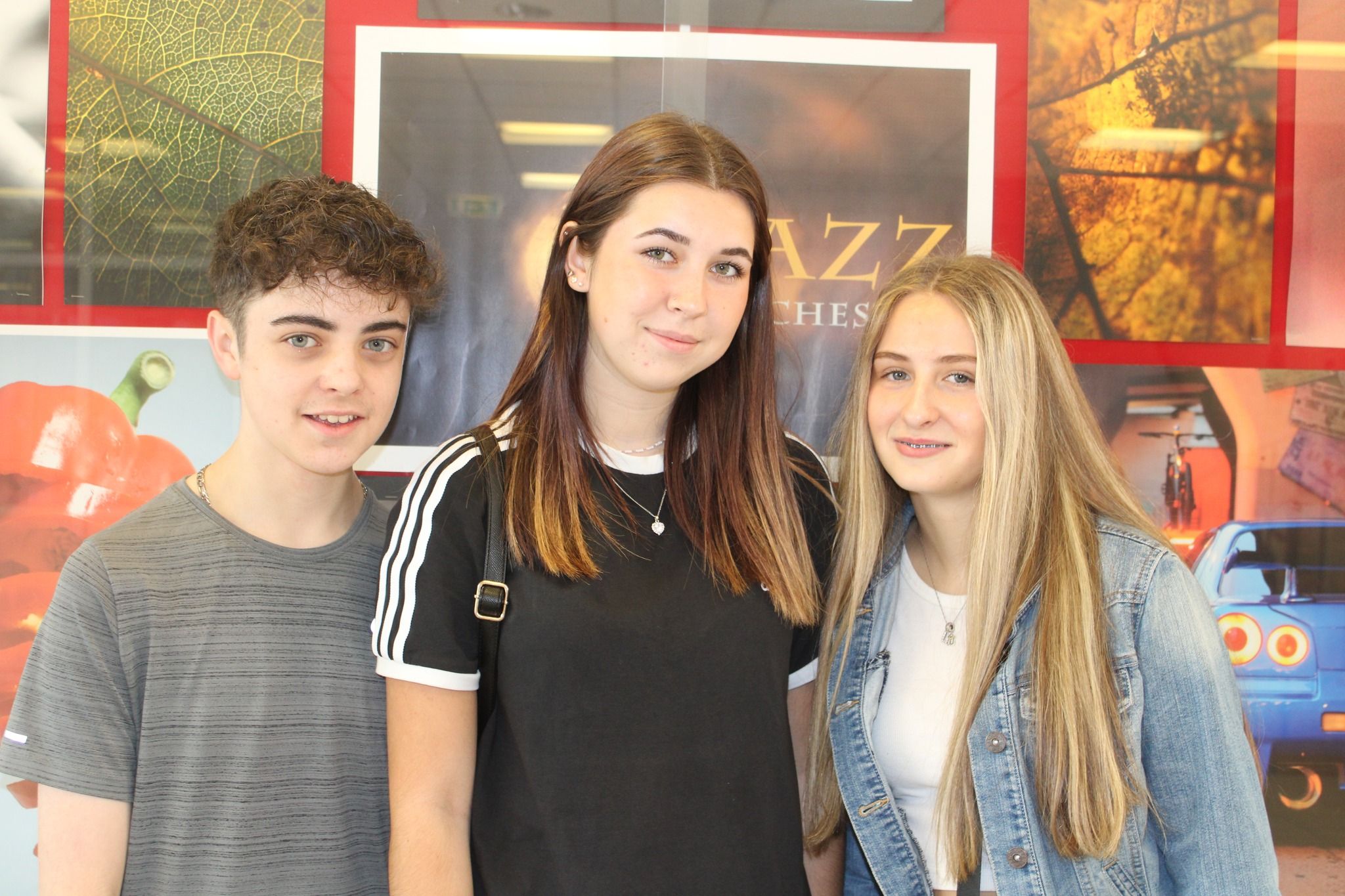 Edmund Rice College pupils Ryan Devlin, Luiza Wieczorek and Lauren Rowe