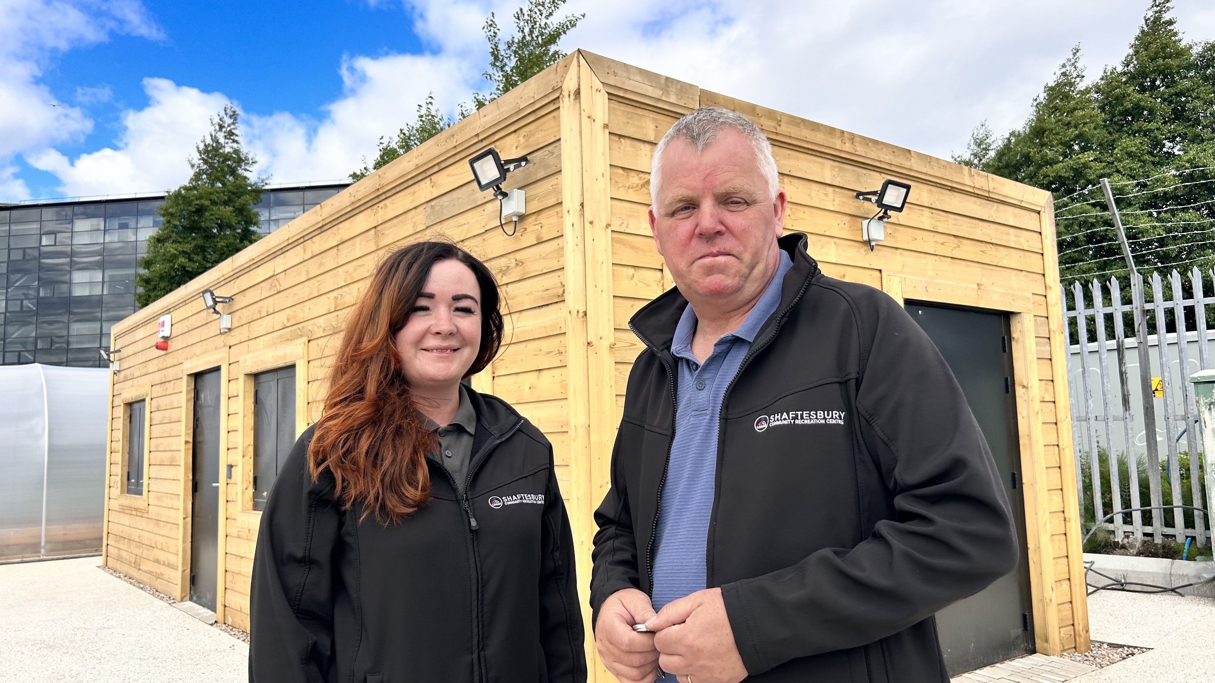 AHOY! Féile founders Natasha Brennan and Geraard Rice outside the new community shed at the Lagan walkway