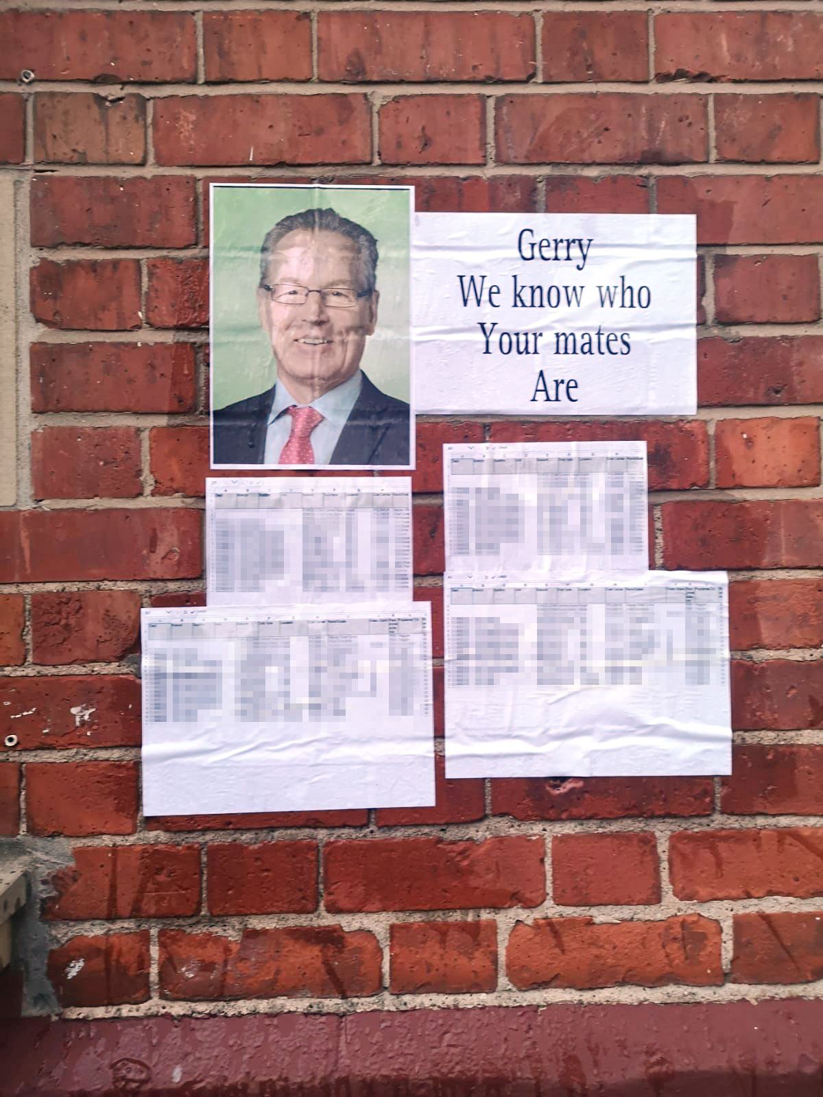 Gerry Kelly threat appears alongside information claimed to be from