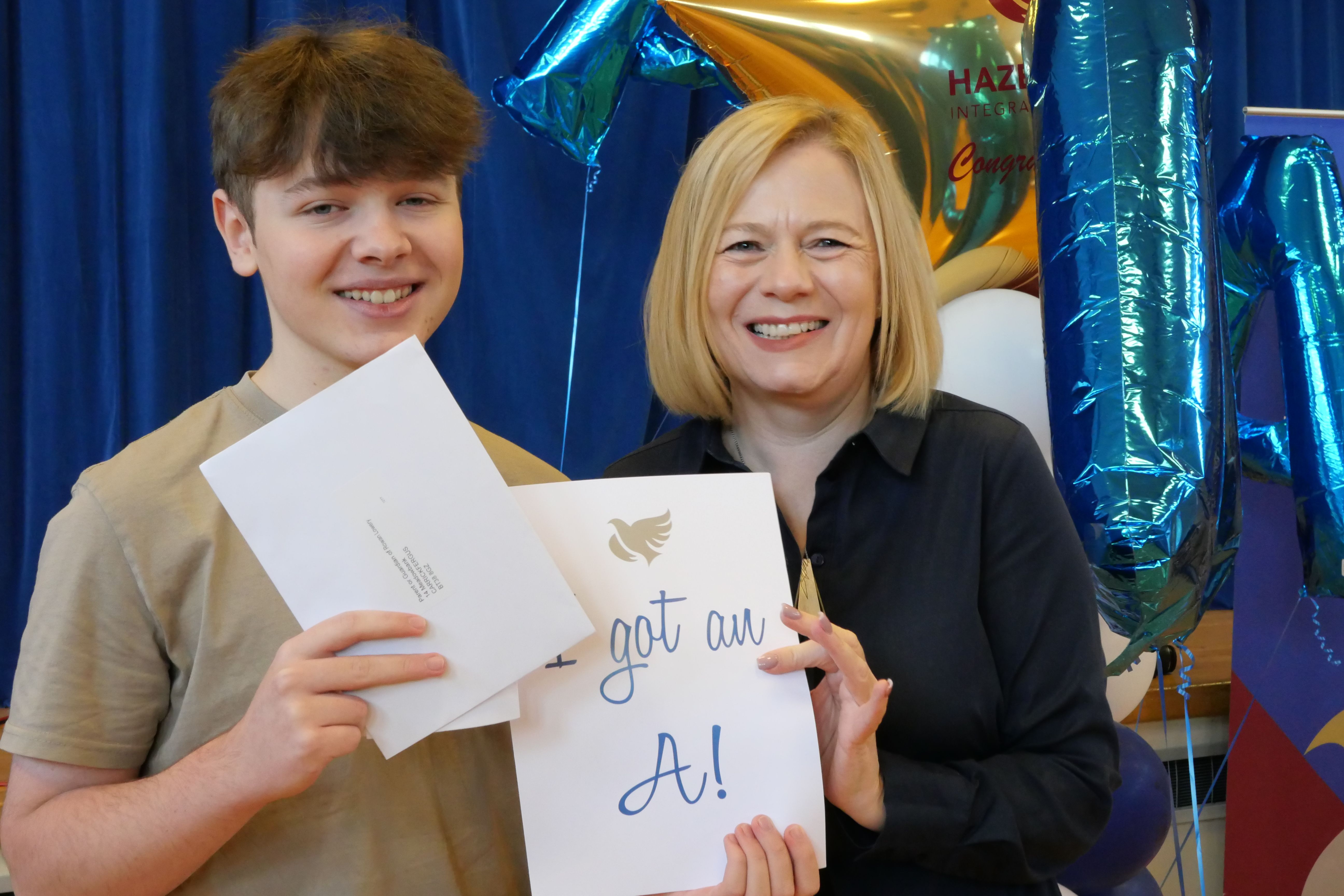 Hazelwood Integrated College pupil Ronan Lowery and mum