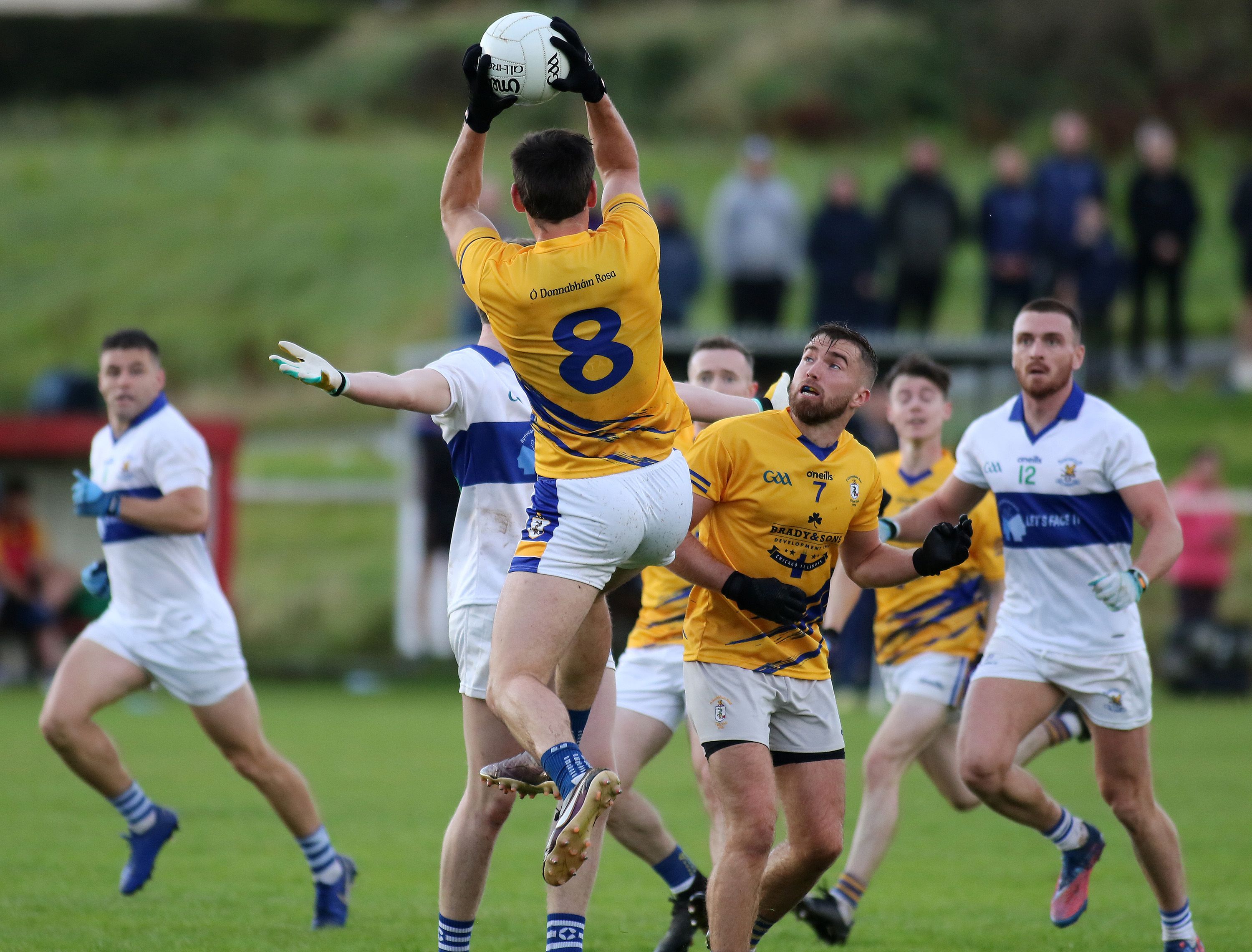 Gerard Walsh rises high to fetch 