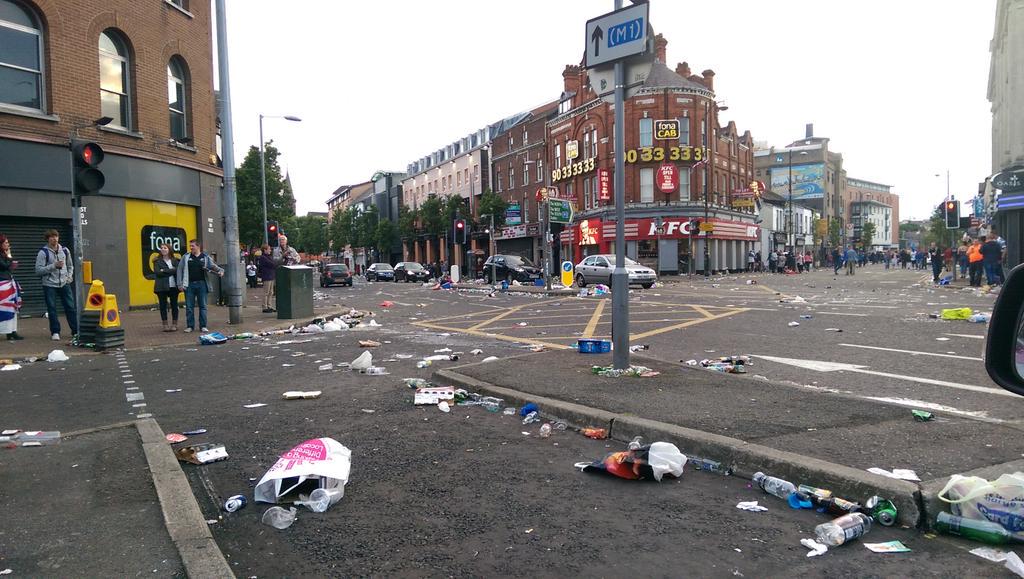 RUBBISH: Litter left behind after the annual Twelfth July Parades
