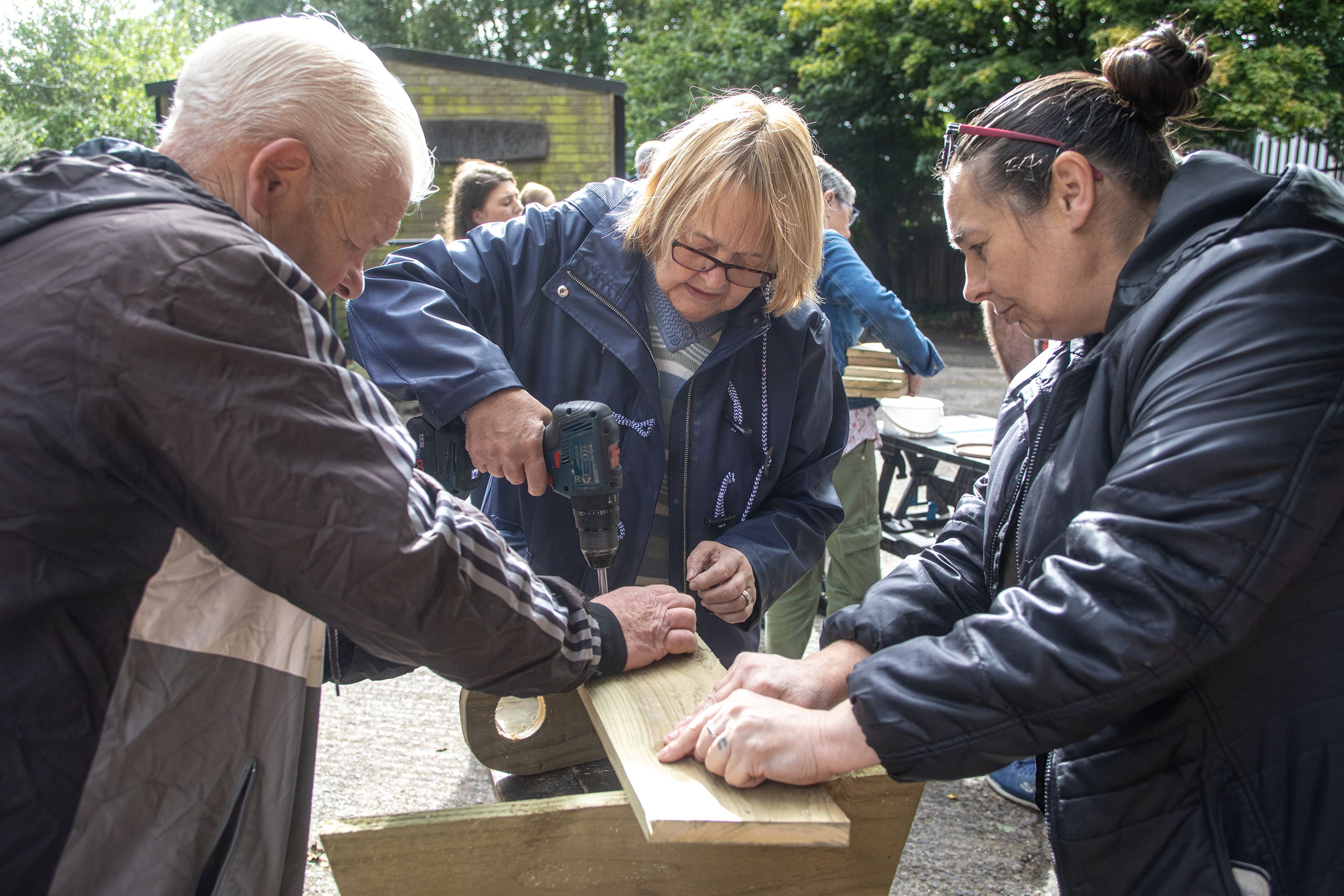 NAILED ON: The women have been receiving lessons in how to use basic tools
