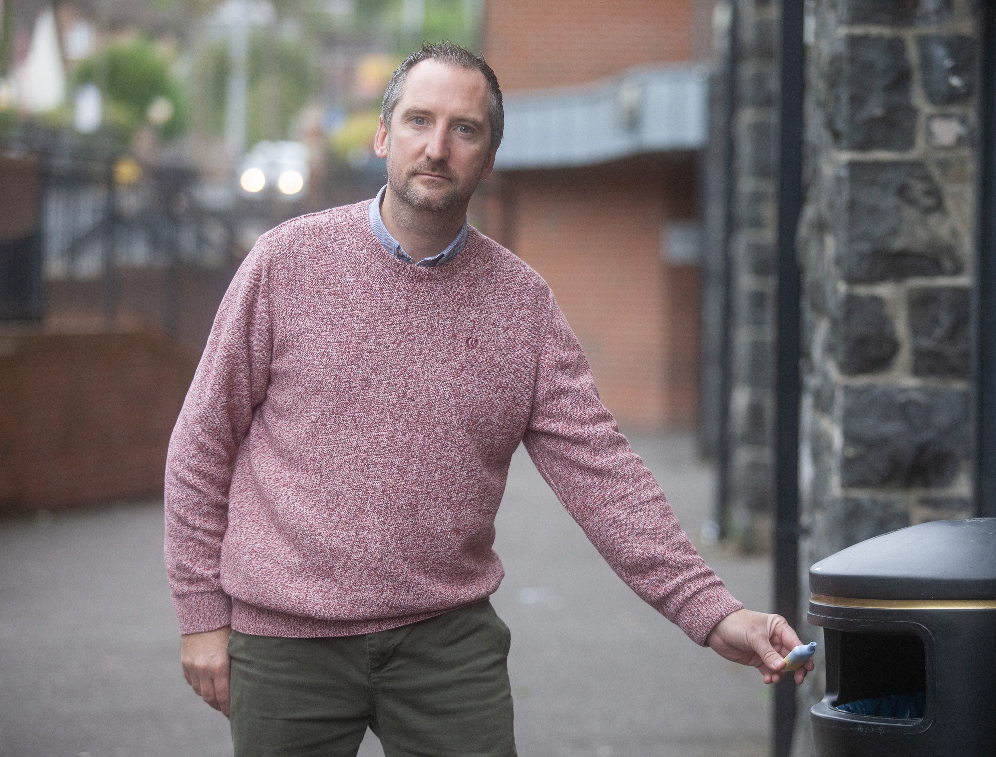 ON THE STREETS: Paul Niblock said concern was also raised over the number of vapes found littering the streets
