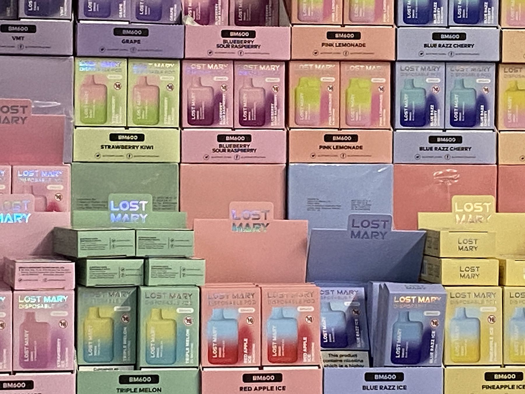 ON SALE: Disposable vapes come in sweet flavours which are appealing to young people