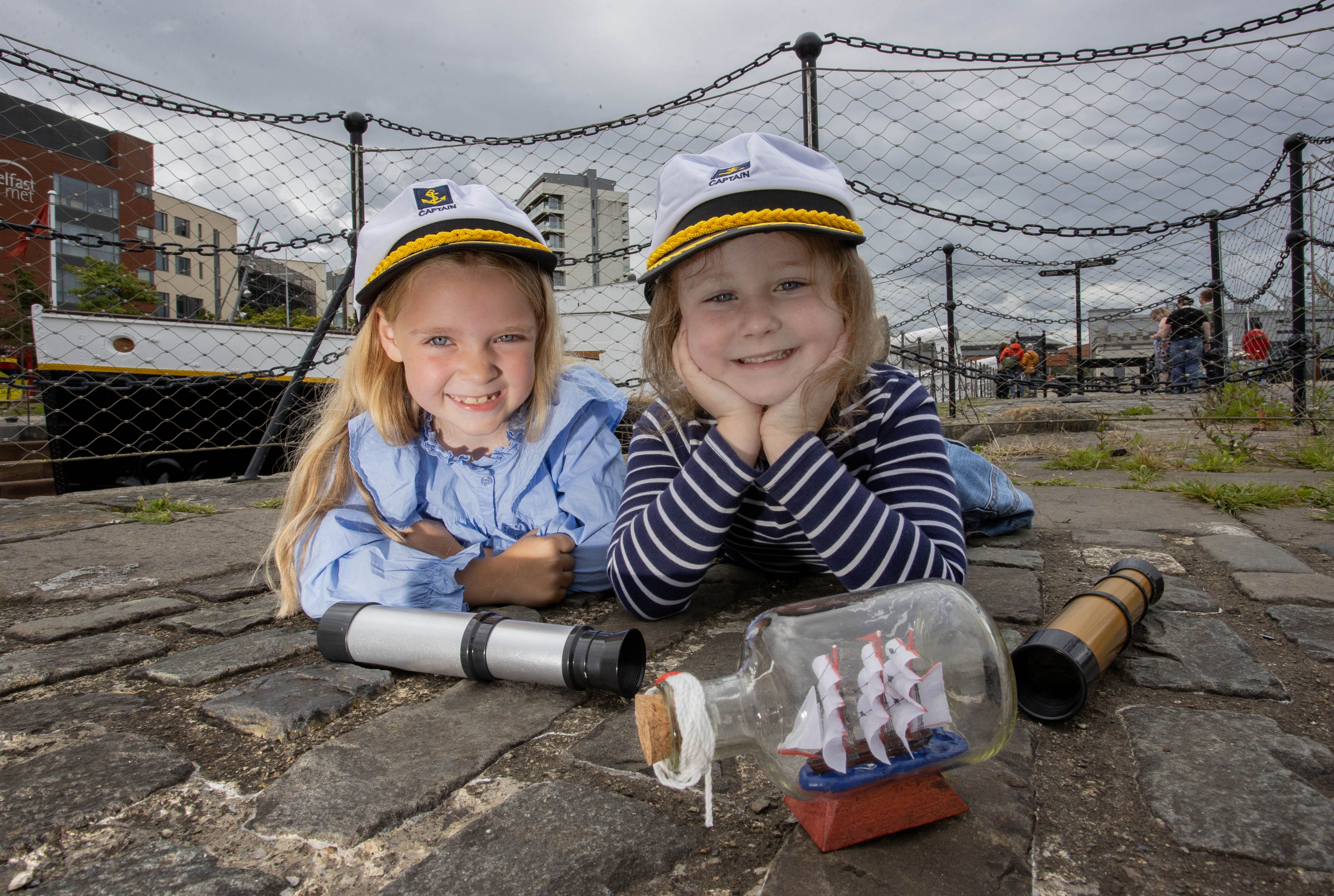 Willow Mulholland (6) and Nyla Mallon (6) look ahead to this weekend’s Belfast Maritime Festival