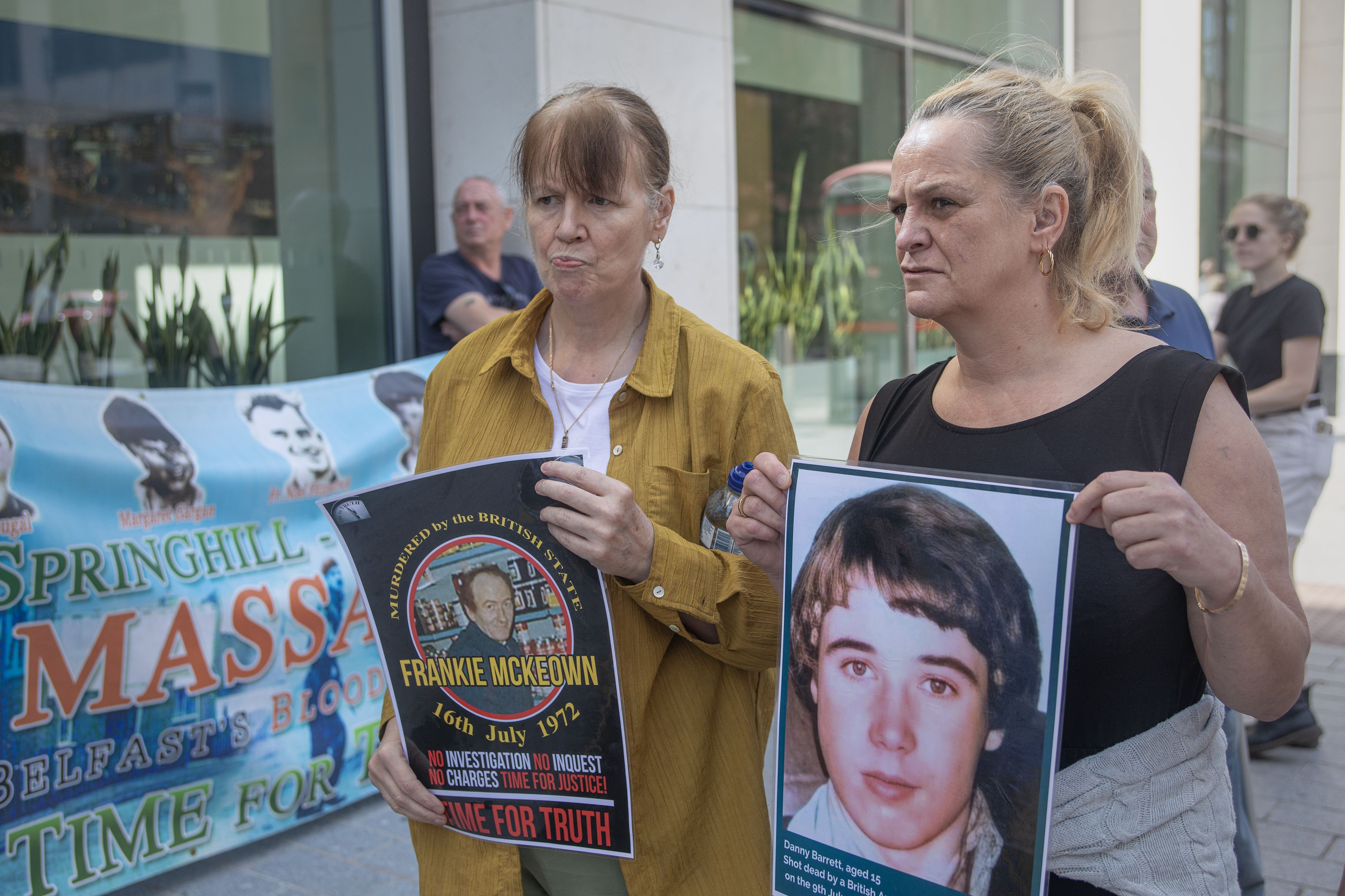 FAMILIES: Tina Barrett, right, said she and other families would always show up to show the faces of their loved ones
