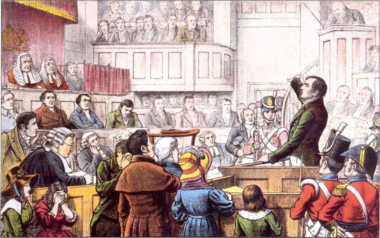 PATRIOT: Robert Emmet giving his famous speech from the dock in 1803