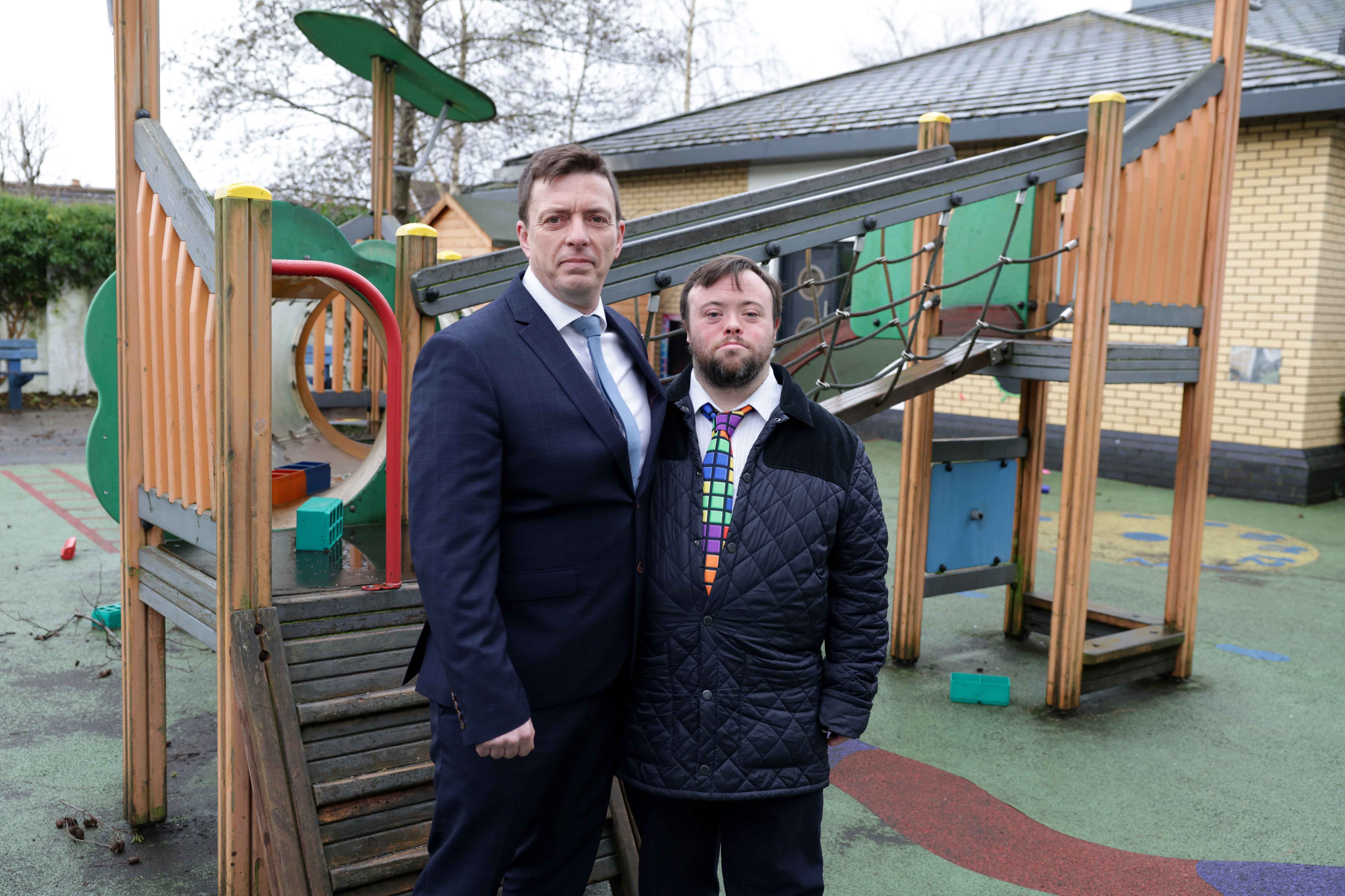 SUPPORT: Harberton Principal James Curran with Oscar winner James Martin