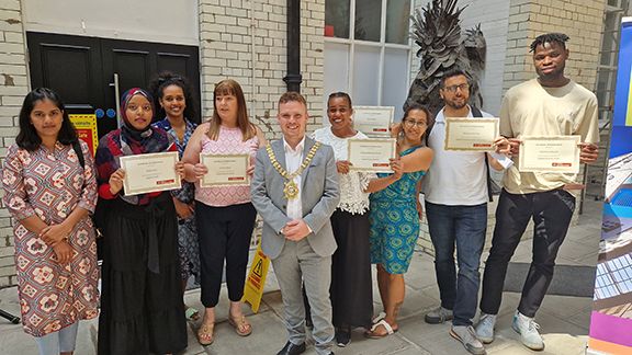 Students at Conway Education Centre receive their awards after their hard work