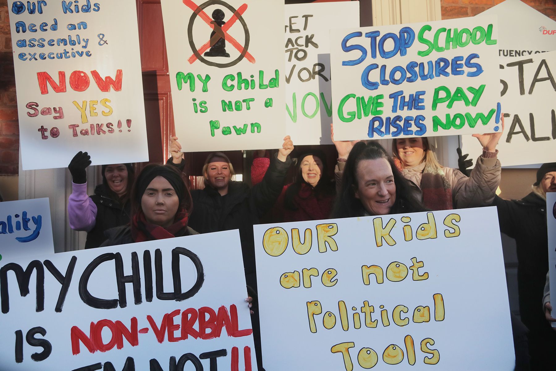 This morning's protest outside the DUP's office in Lisburn