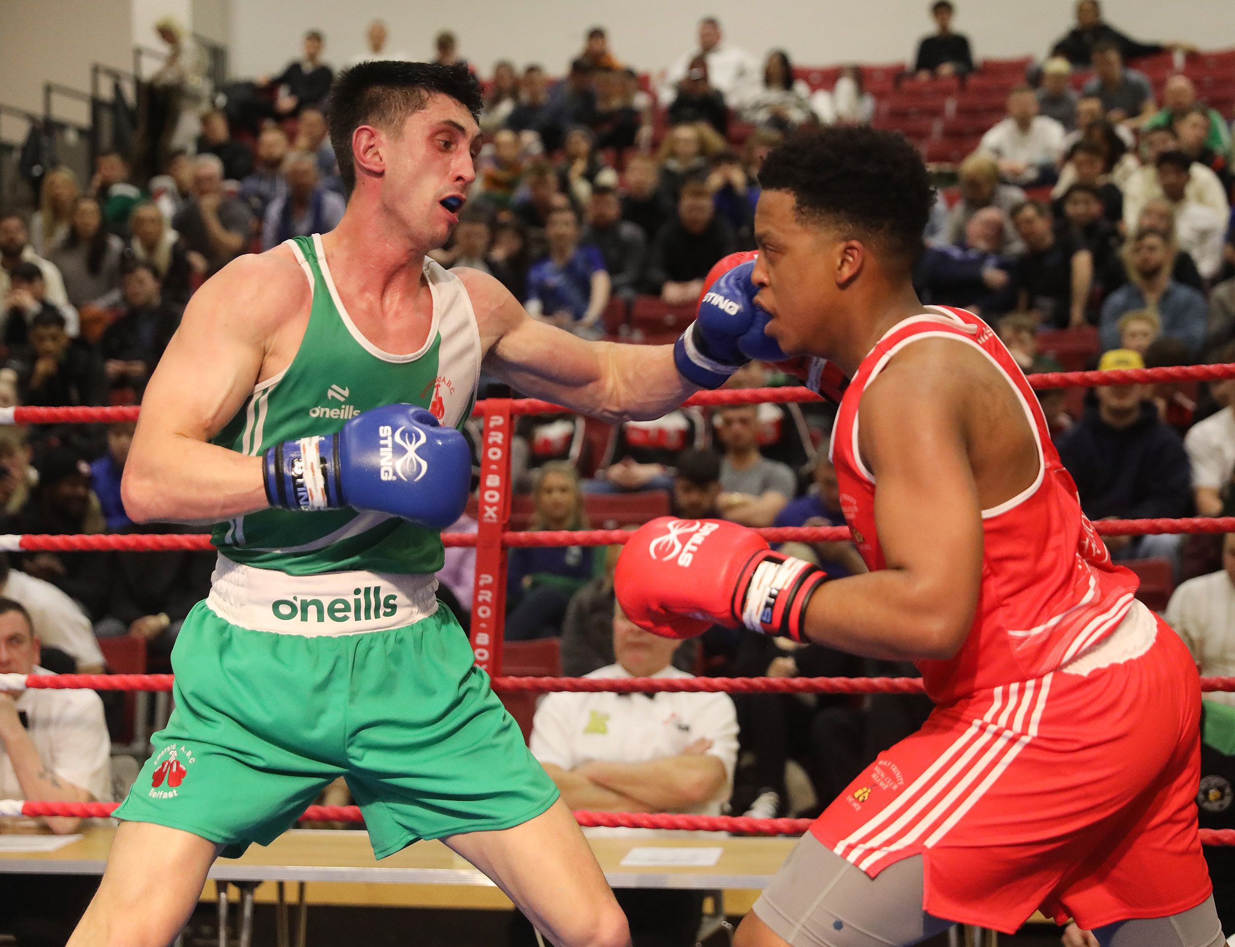 Lex Weston (left) and Mosa Kambule battle it out 